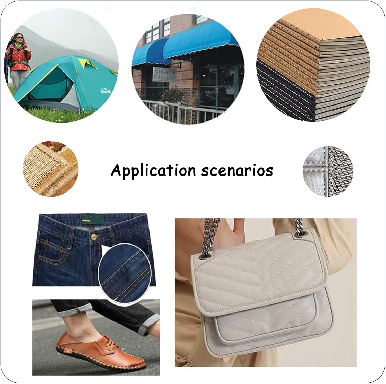 Bonded Nylon Sewing Thread 1500 Yds with Needles Kit - High-Strength for Leather, Canvas, Outdoor Gear - Upholstery, Shoes, Bags，Ideal for Diyers, Cobblers, and Professional Tailors image number 4