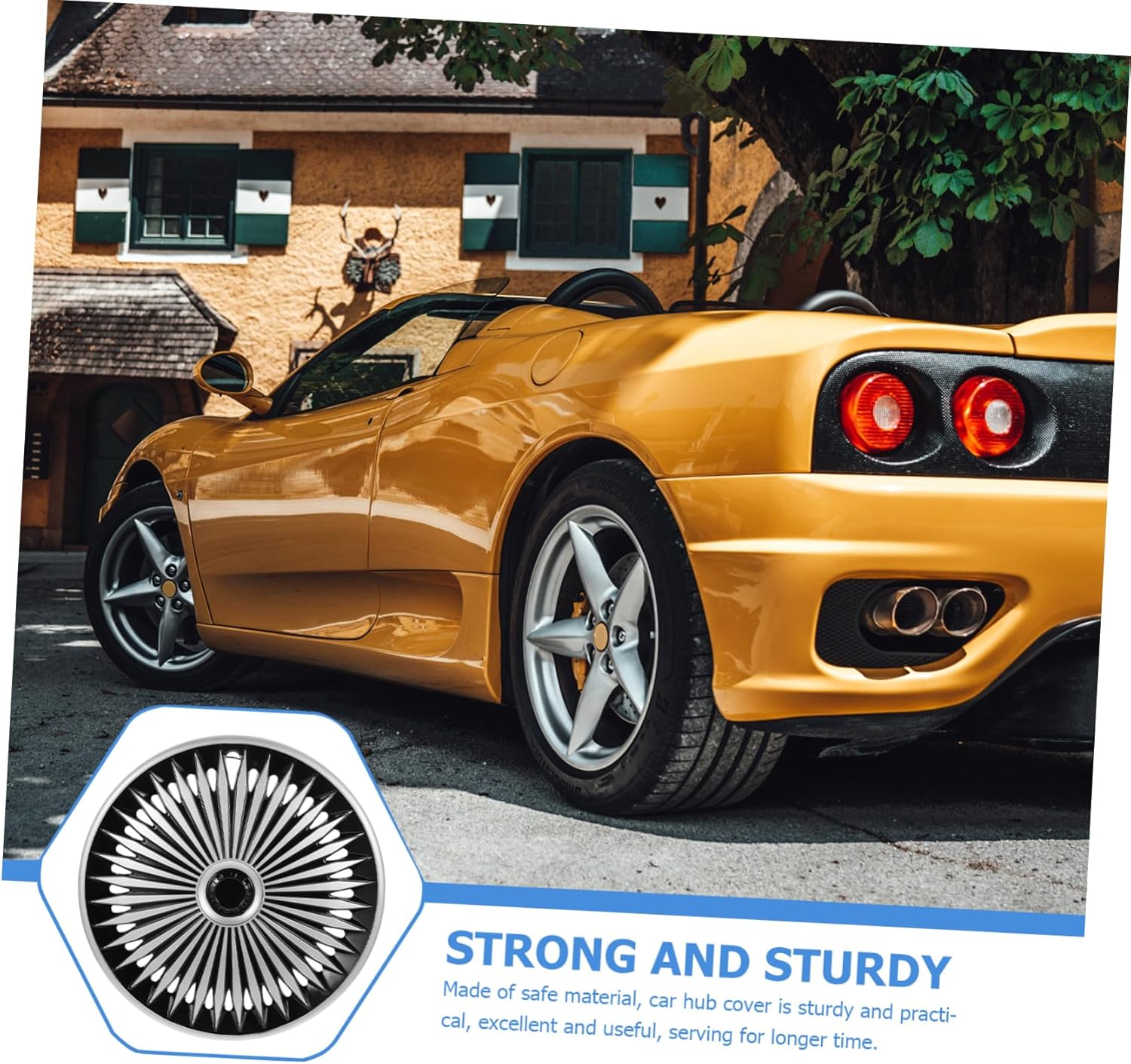 Decorative Car Wheel Hub Cover Automotive Rim Protector Easy to Install Silver-Black Hubcap for Vehicle Exterior Enhancement image number 1