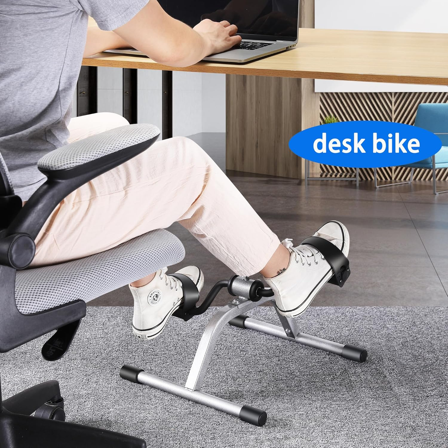 Pedal Exercise Mini Exercise Bike for Leg and Arm Recovery Exercise Lightweight and Portable Floor Bike image number 1