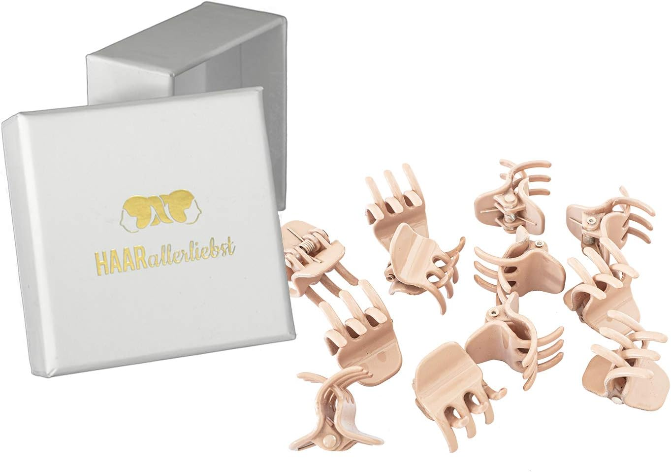 Haarallerliebst&reg; Orchid Small Hair Clips, 2 Cm, Silver Mini Hair Clips in Box, Small Hair Clip, Hair Clips, Hair Accessories, Small Clips for Girls and Women