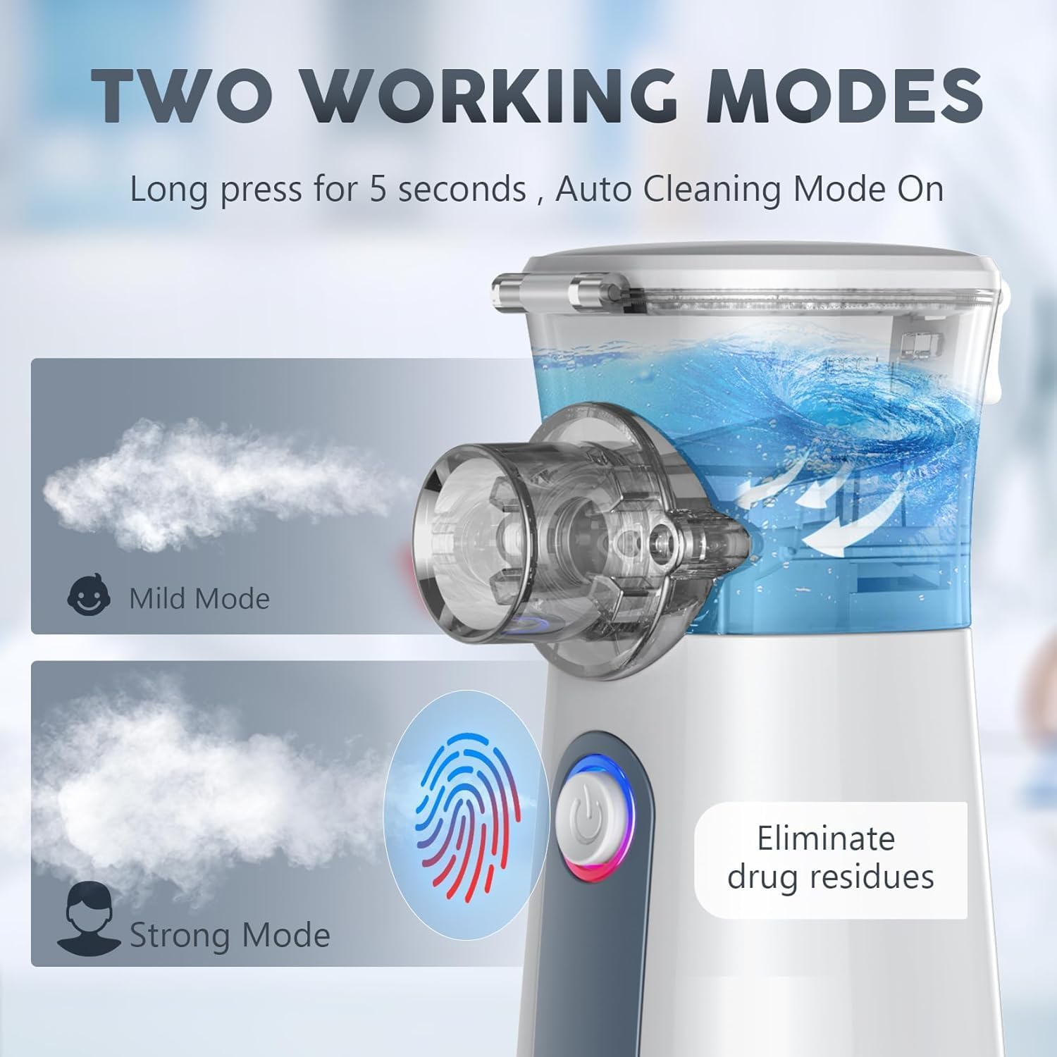 Nebulizer, Portable Nebulizer, Nebulizer Machine for Adults and Kids,For Breathing Problems, with 3 Nebulizer Masks and Adjustable Nebulization Rate