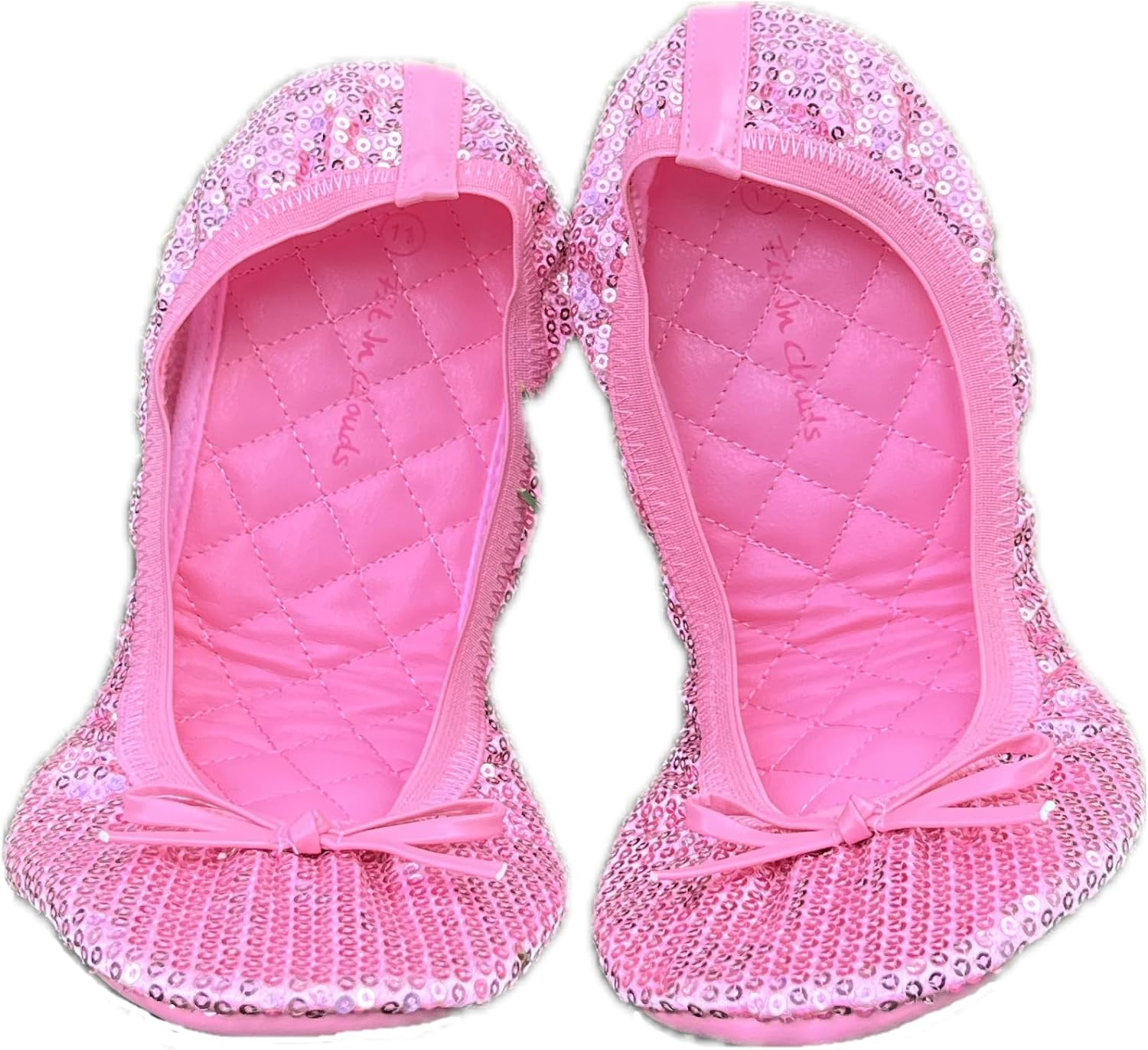 Fit in Clouds Womens Sequin Foldable Portable Flats