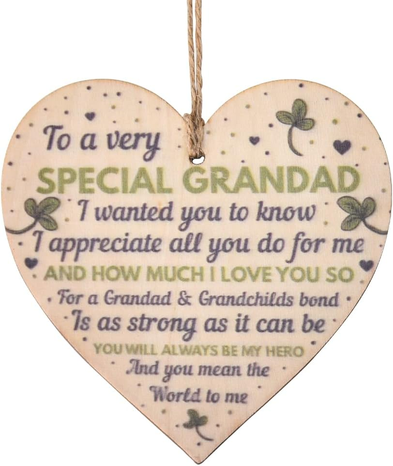 Dad Gifts for Fathers Day Decorative Signage Dad Birthday Gifts from Daughter Son I Love You Dad Signs for Home Decor Daddy Ornaments for Dad Father Wall Hanging Decorative Plaques Dad Decorations - Burlywood Grandad Plaque image number 4