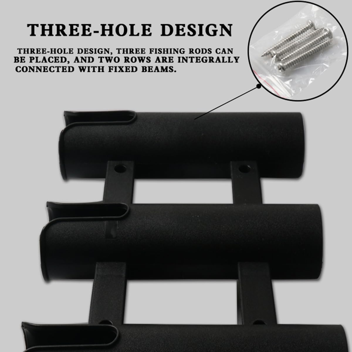 AIMALL 3-Slot Plastic Fishing Rod Bracket &ndash; Durable PP Material for Sea and Boat Fishing, Black & White Options, 11.81 X 8.86 Inches with Stable Mount Design - White image number 5