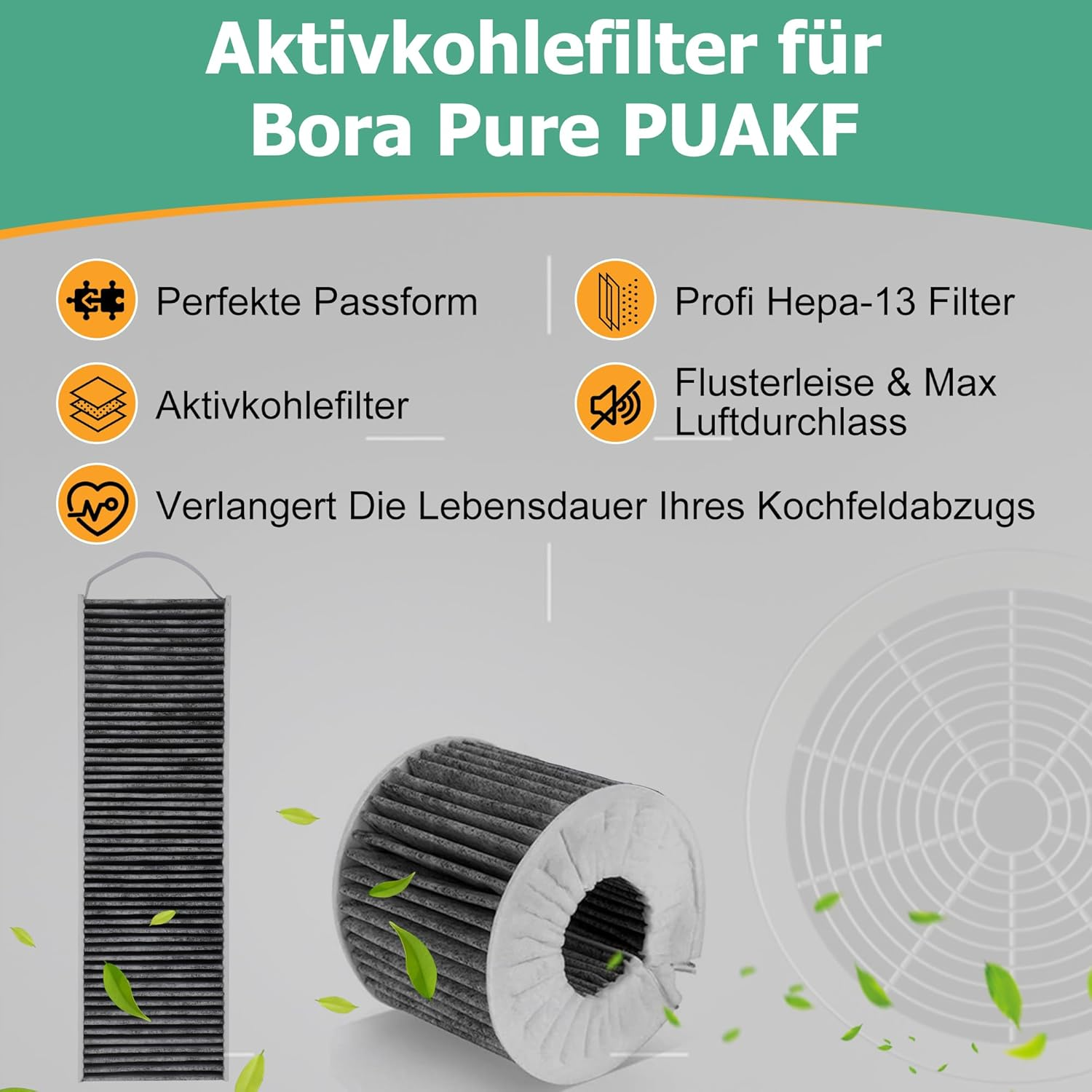 2 Activated Carbon Filters for Bora Pure PUAKF, Filter for Bora X Pure/S Pure/Puru or PUXU Recirculation Hob Extractor Extractor Replacement Filter Accessories image number 4
