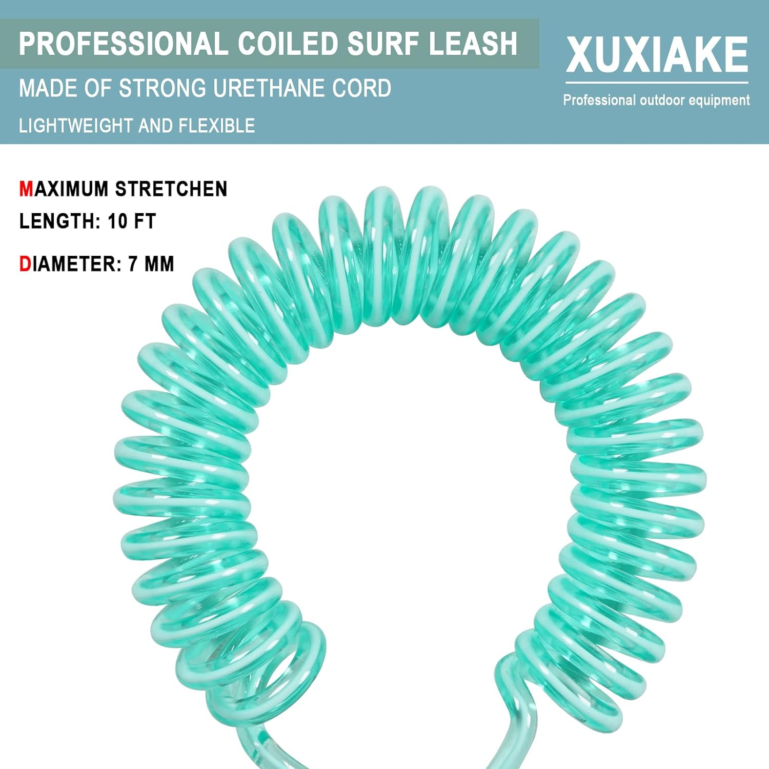 Coiled SUP Leash Premium Stand up Paddle Board Leg Rope Wrist Strap Surfboard Leash for Paddleboard, Shortboard, Longboard image number 2