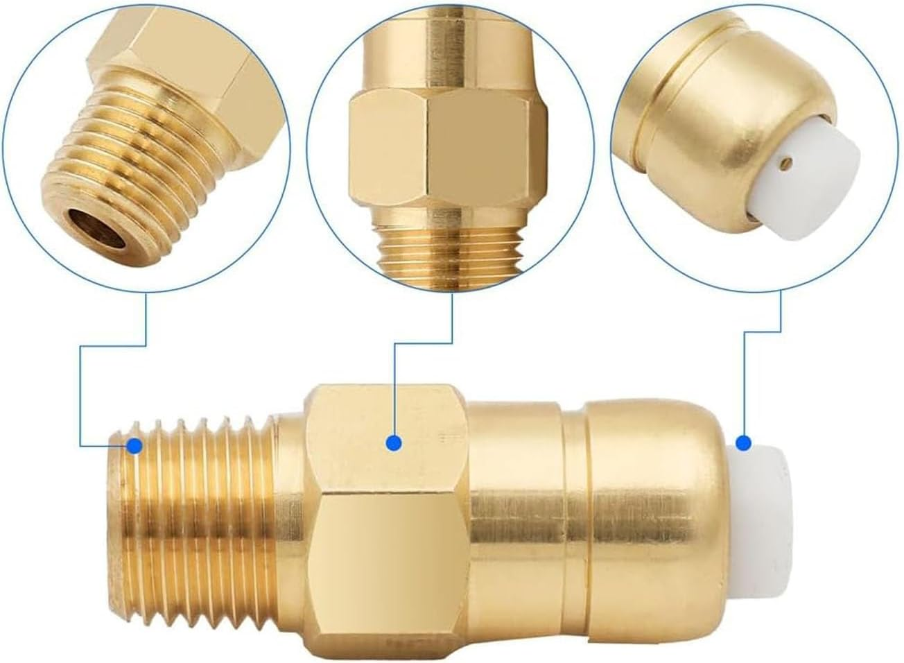 Lexziuo 2 Pieces Thermal Release Valve for Pressure Washer Pump, 1/4 Inch NPT Thermal Relief Valve Replacement, Pump Protector for Pressure Washer Accessories image number 3