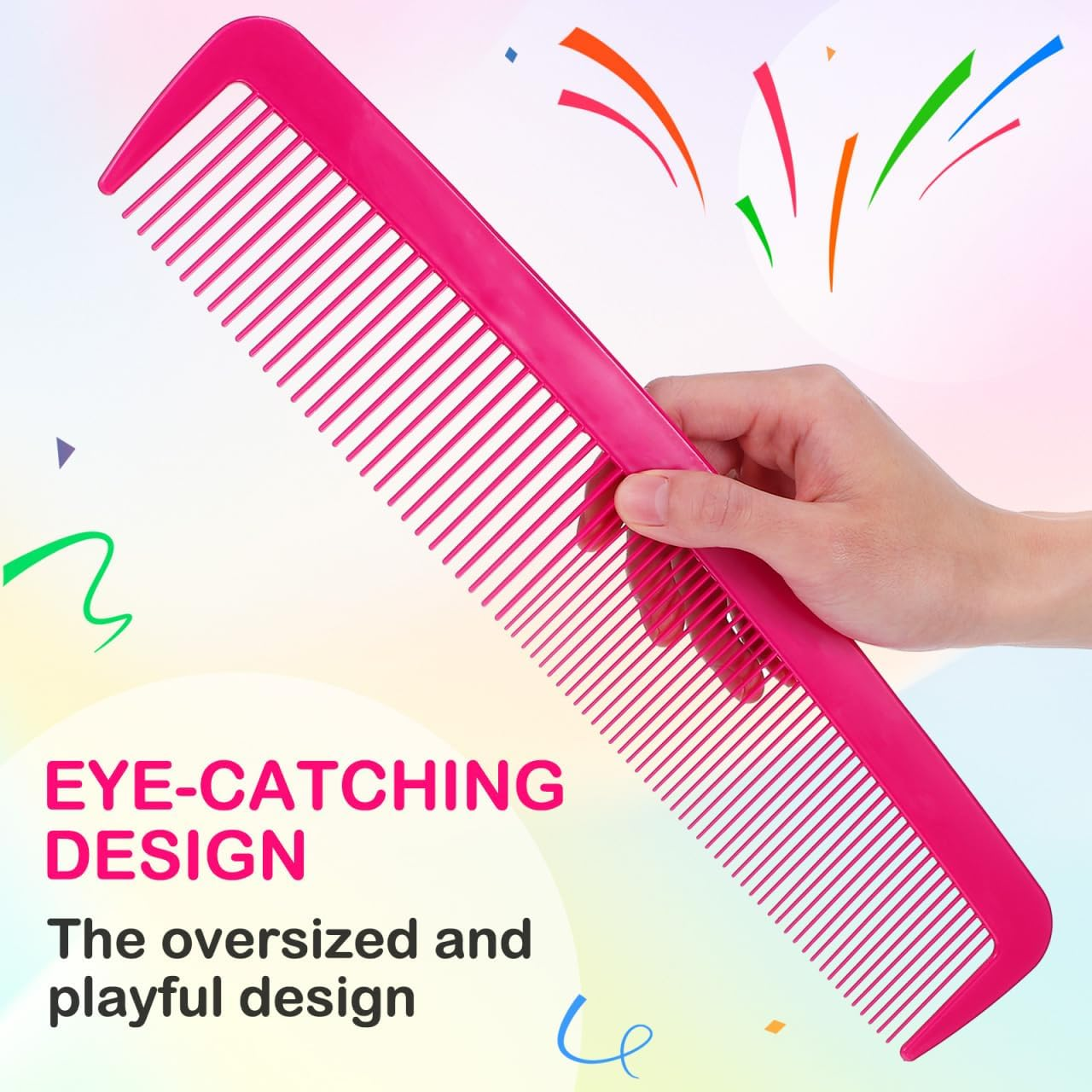 WOFASHPURET Giant Comb Props Funny Giant Man Large Comb Props Hair Brush Huge Comb Joke Halloween Large Comb Clown Costume Combs Funny Hair Brush Cosplay Prop image number 2