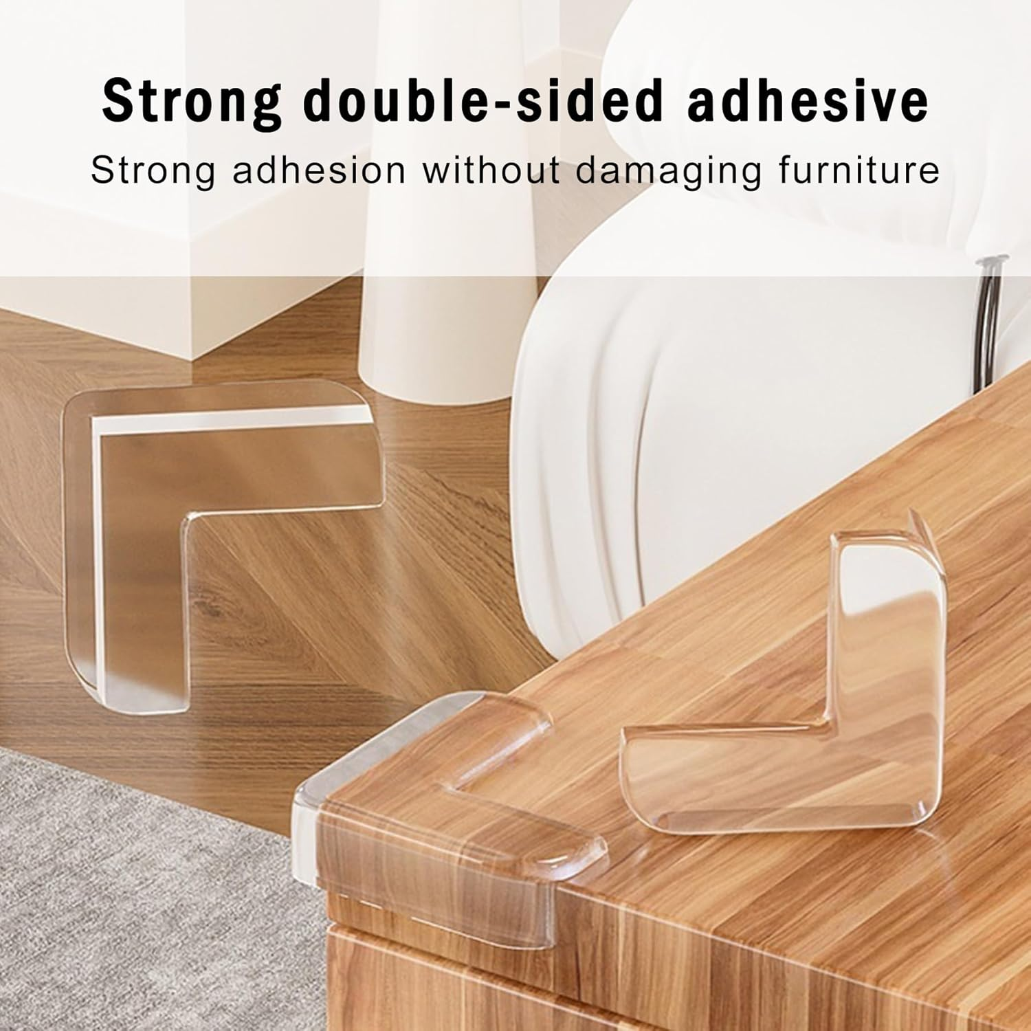 12 Pack Premium Baby Proof Corner Protectors &ndash; Transparent Soft Edge Bumpers with Strong Adhesive, 6 L-Shaped & 6 round Furniture Corner Guards for Kids and Toddlers Safety