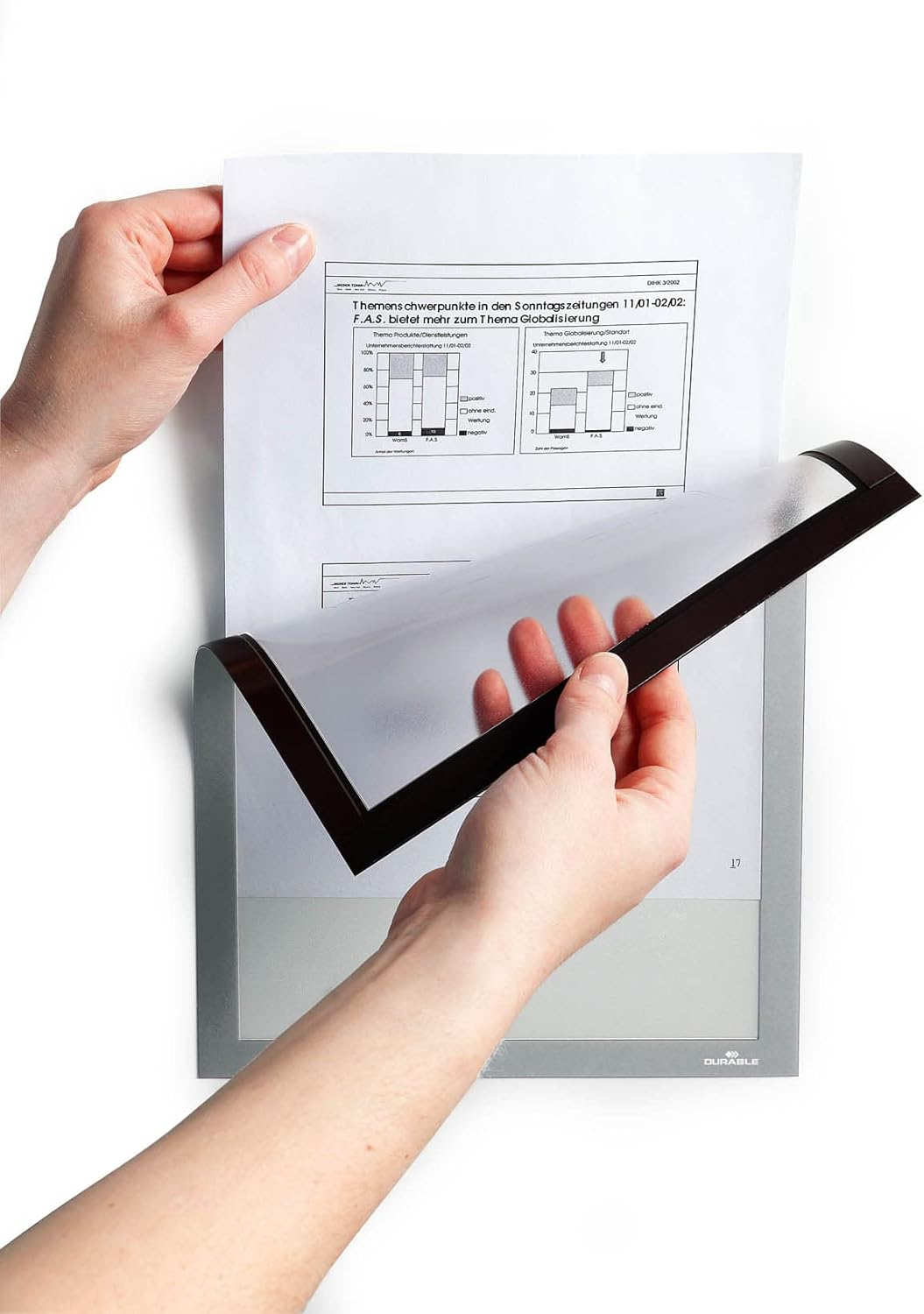 Durable Duraframe Magnetic Frame, A4, Silver (Pack of 5) image number 5