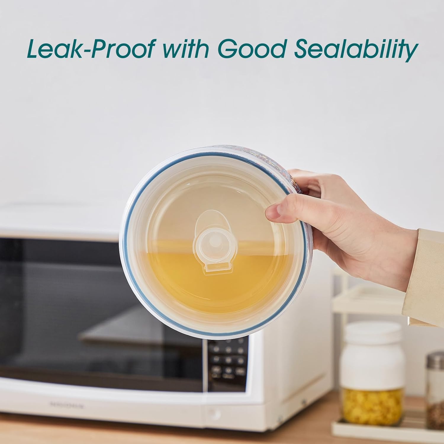 Vancasso 36 Oz Ceramic Bowls with Lids Set of 4, 6 Inch Food Storage Containers & Prep Bowls for Leftovers, Soup, Cereal, Meal Prep, Office Lunch, Microwave & Dishwasher Safe, Series SIMI