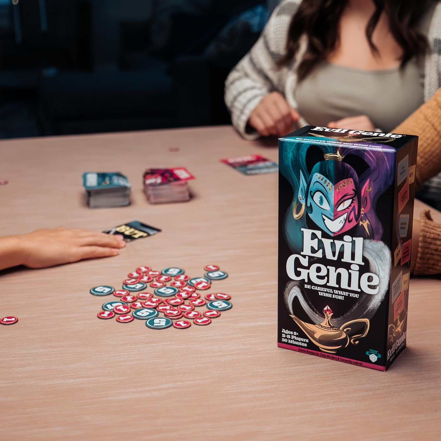 Evil Genie, the Party Game Where Players Combine Good Cards with Evil Cards to Grant One Messed up Wish, Then Guess If the Wish Will Be Taken to Score Points and Win the Game, 2 &ndash; 8 Players​ Ages 8+ image number 2