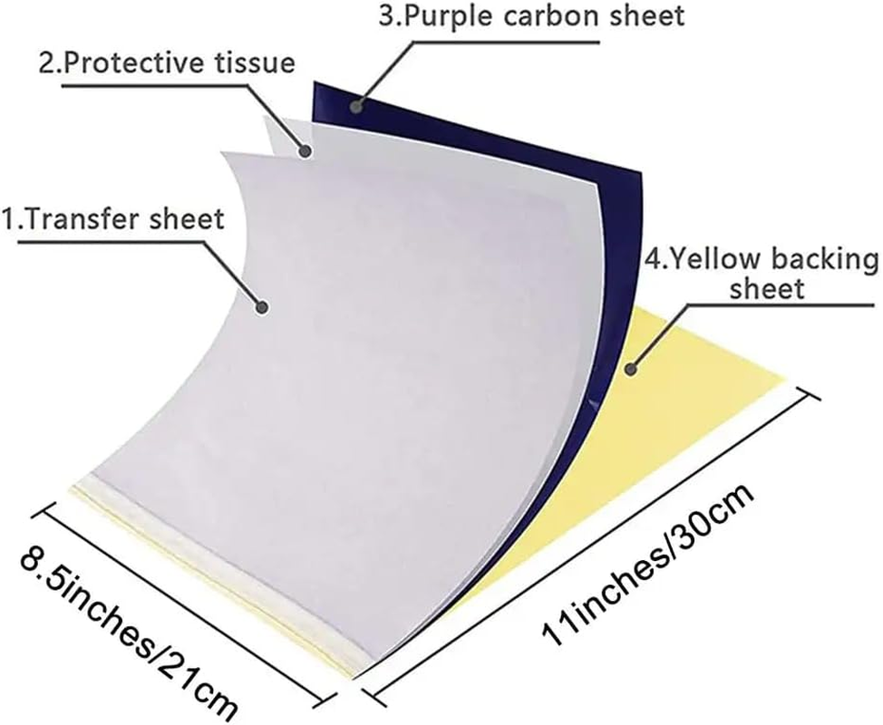 Tattoo Transfer Paper - Yuelong 30 Sheets Tattoo Stencil Paper Thermal Stencil Paper 4 Layers A4 Size DIY Tattoo Tracing Paper for Tattoo Transfer Kit Tattoo Supplies image number 4