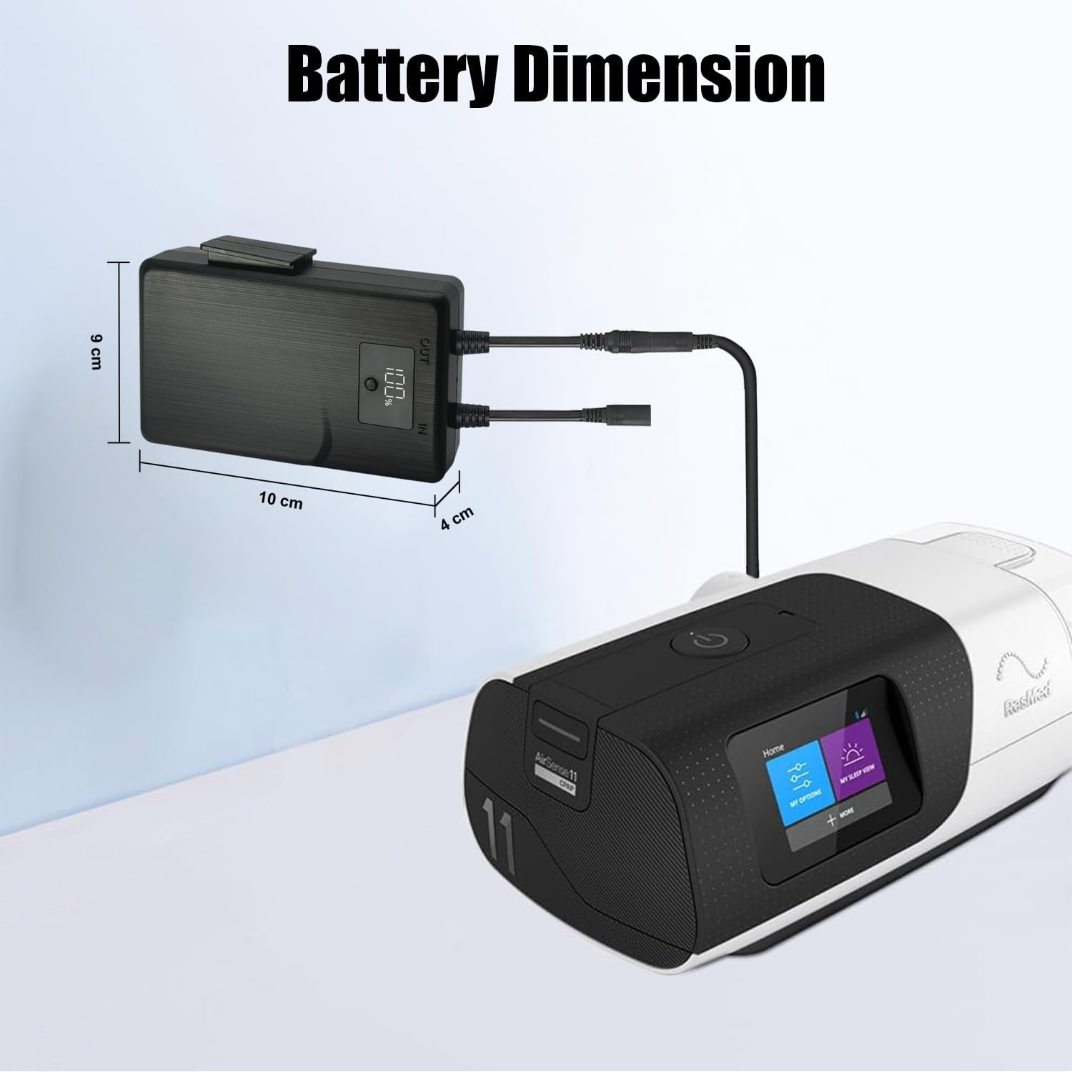 STAIGO CPAP Portable Battery Pack with LED Display, DC Connect for Resmed Airmini/Airsense 9/10/11/ Aircurve 10/11 [75.92W]