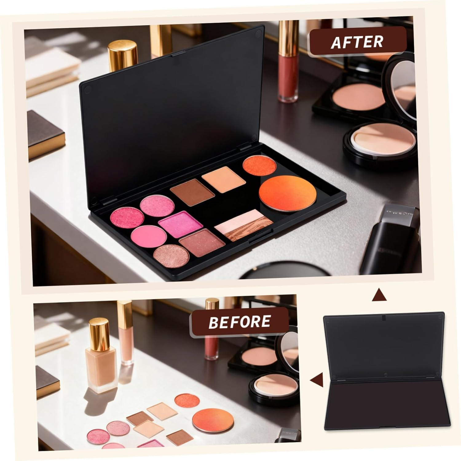 OKUMEYR DIY Large Empty Magnetic Eyeshadow Organizer Tray Cosmetic Storage Palette for Travel and Custom Makeup Sub Plate image number 6