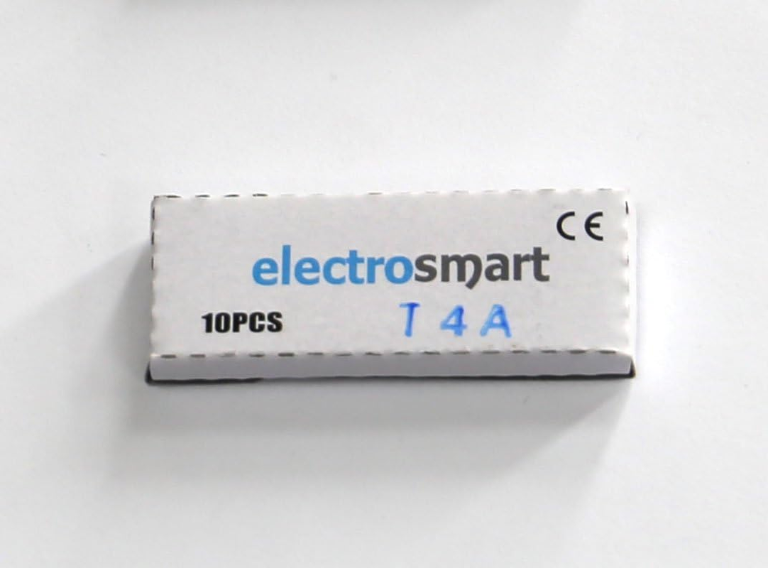 Electrosmart Pack of 10 4A T4A 20Mm X 5Mm Glass Fuse 250V Slow Blow/Time Delay/Lag image number 1