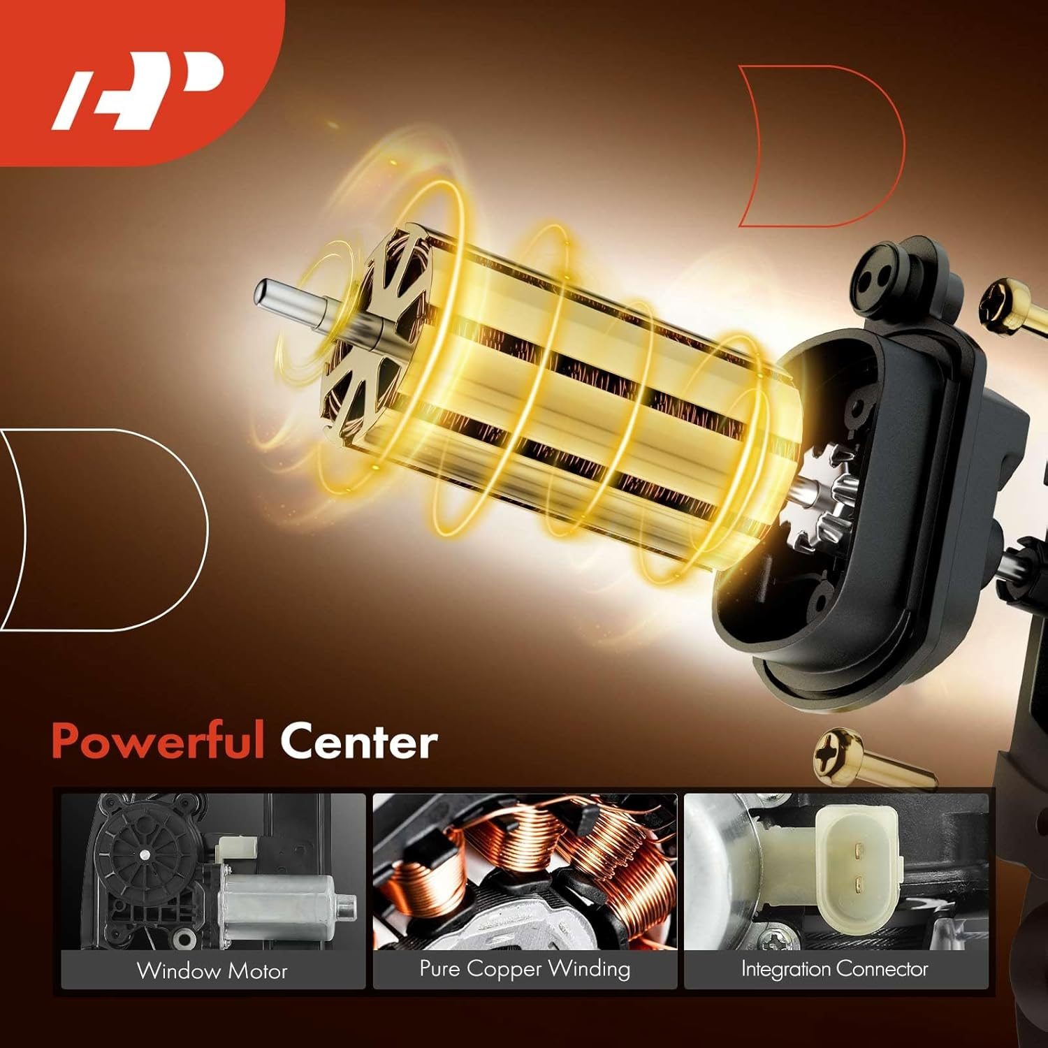 A-Premium Window Regulator Replacement for Volvo XC90 2003-2014, with Motor, 2 Pin, Rear Left image number 4