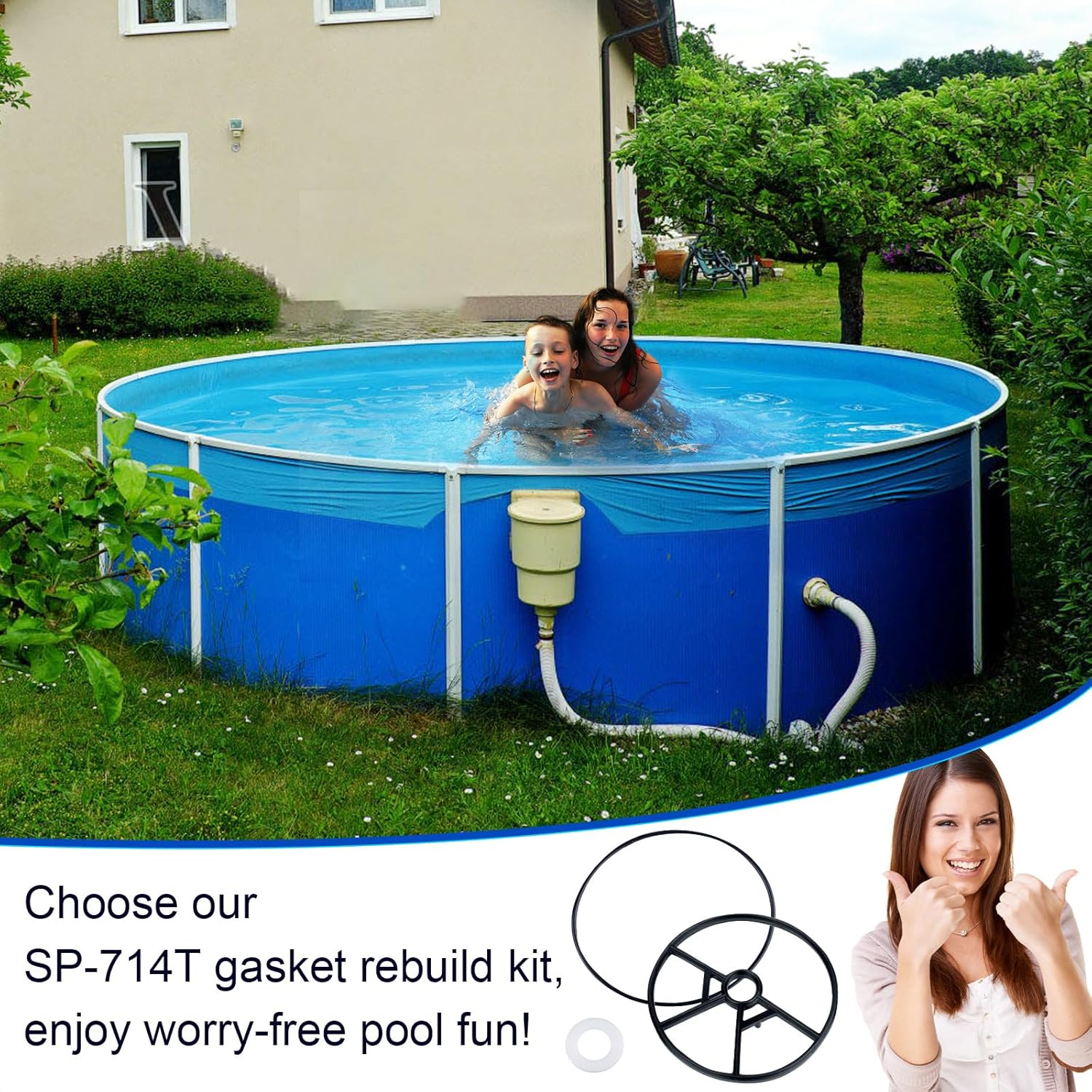 3Pcs Pool Sand Filter Valve Gasket Replacement Parts Gasket Valve O Ring for Hayward SP0714T Vari-Flo XL Valve and SPX0714CA O Ring Gasket image number 5