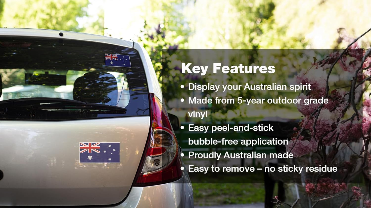 Australian Flag Stickers &ndash; Assorted Sizes Set (22Cm, 20Cm, 10Cm, 6.5Cm, 5Cm) | Bubble-Free Outdoor Vinyl Decals | Weatherproof Car, Toolbox, Window Stickers | Aussie Flag Waving Design image number 5