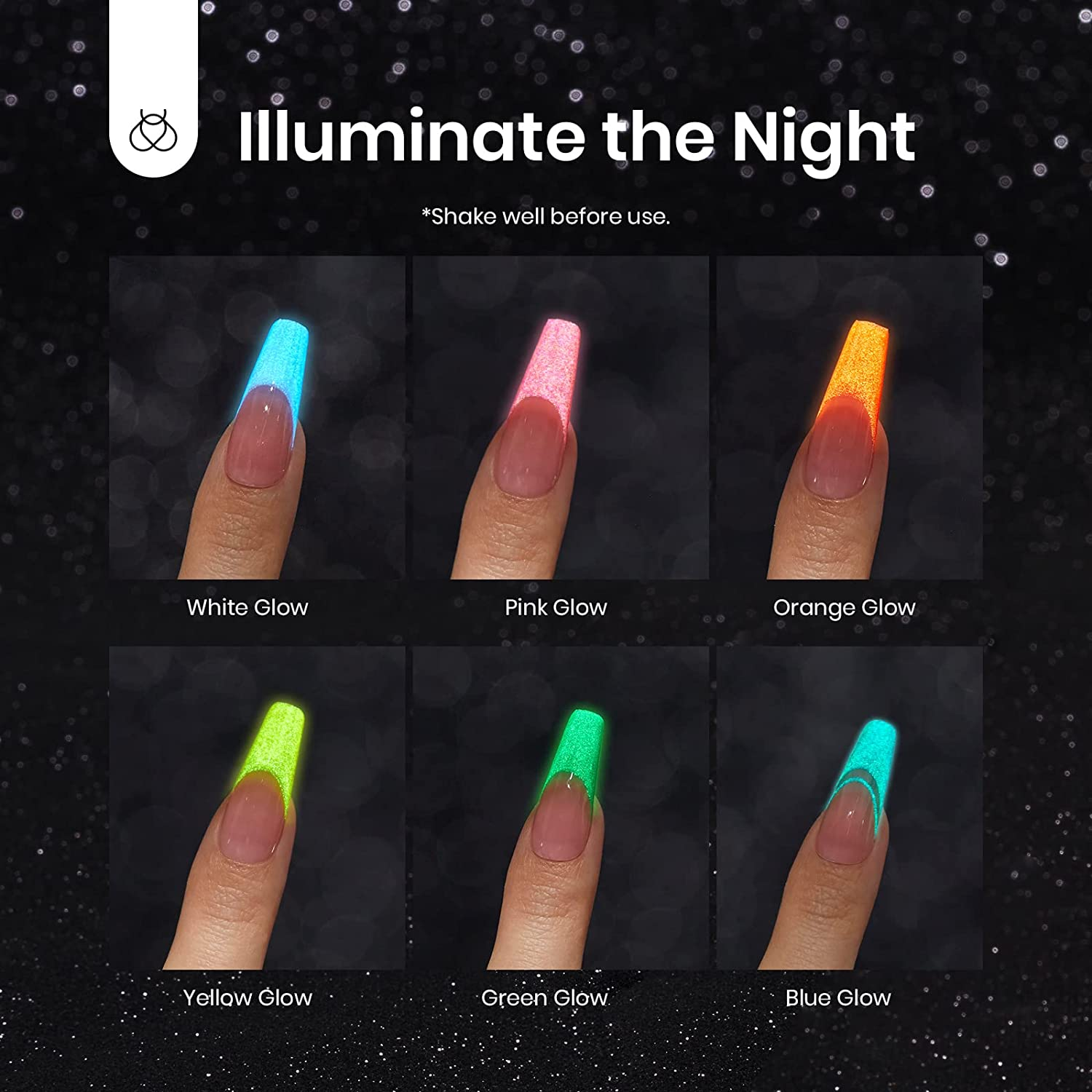 Beetles Gel Polish Gel Polish Neon Glow in the Dark Gel Liner Nail Polish - 6 Colors Luminous Green Blue Hot Pink Liner Nail Art Gel Soak off Led Nail Lamp Fluorescent Bright Glows Pink image number 1