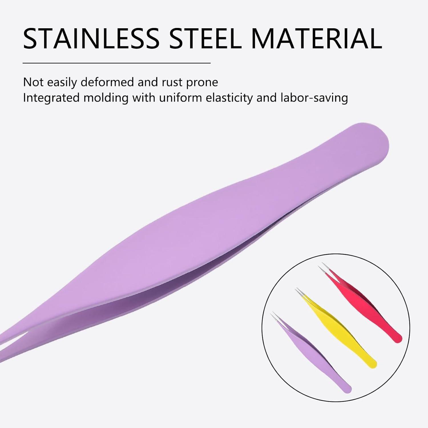 Luzcauwy Fine Point Tweezers 3 Pack Professional Precision Tweezers Stainless Steel Eyebrow Facial Hair Removal Tool for Splinters Ingrown Hairs Chin Hair Blackhead and Tick Removal for Women and Men image number 3