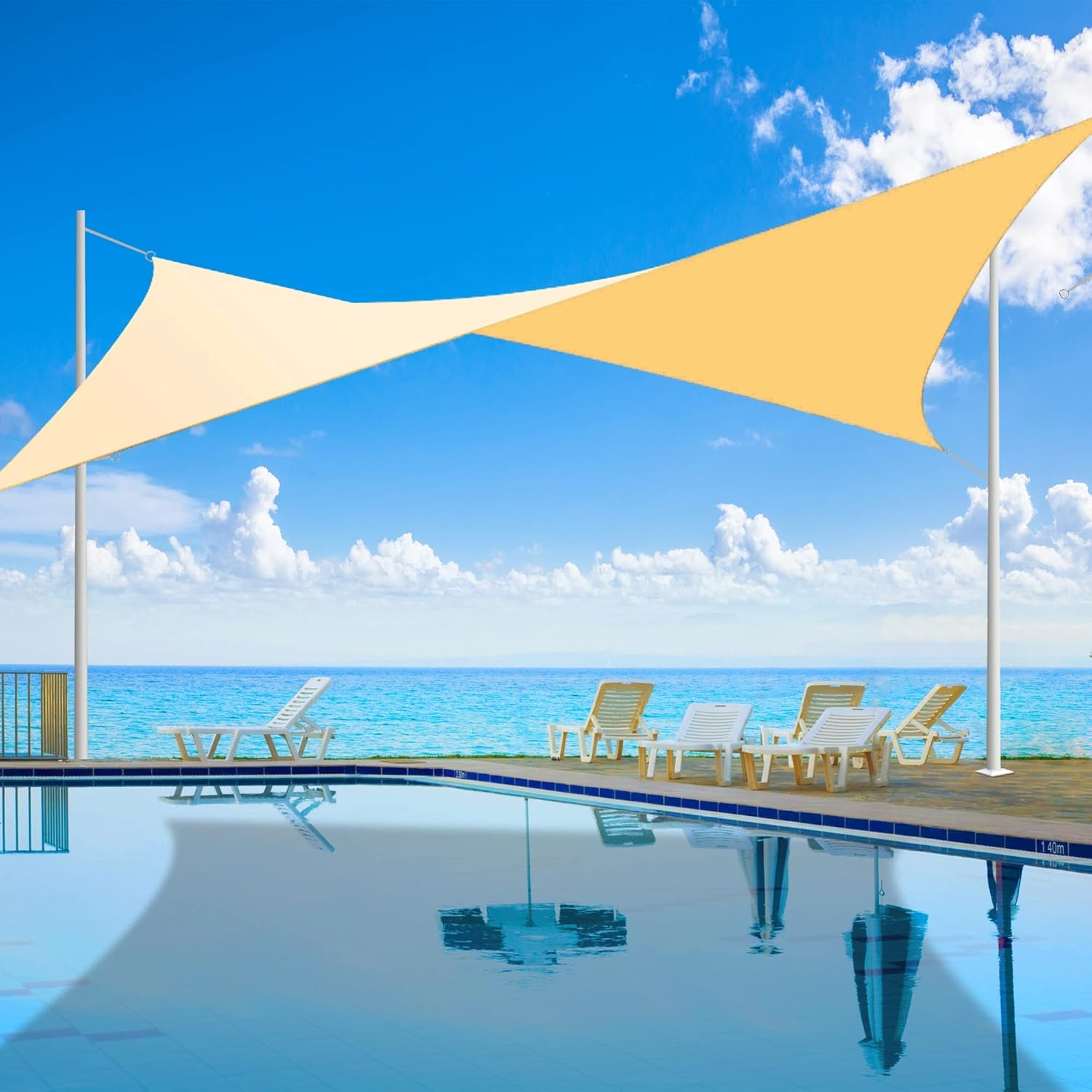 Nyshine Sun Shade Sail Waterproof 6.5' X 10' Rectangle UV Block Canopy Awning Shelter for Outdoor Patio Backyard Lawn Garden Carport image number 3