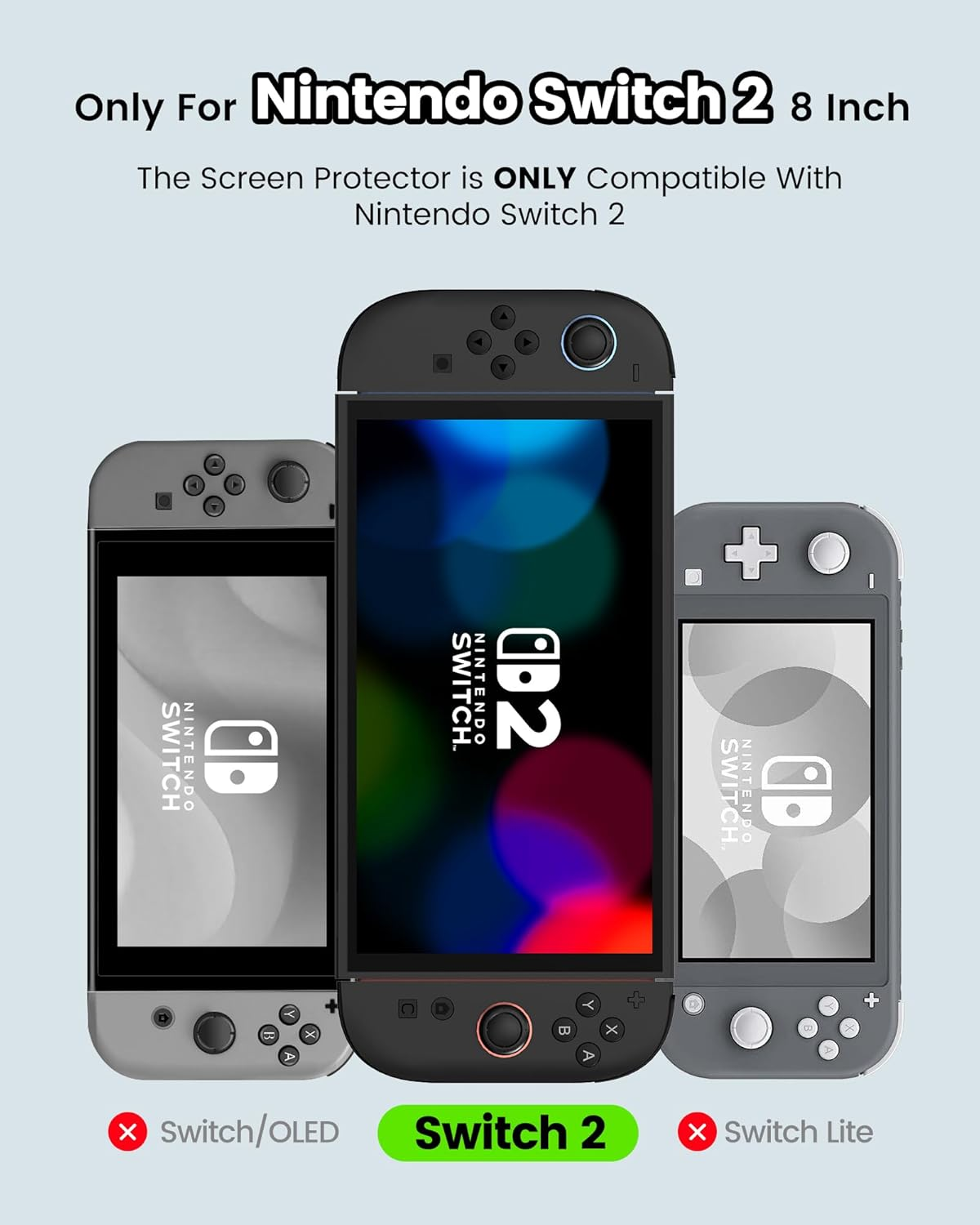 TRANSNOVO 2 Pack Screen Protector Compatible with Nintendo Switch 2, HD Clear Tempered Glass with 9H Hardness, Scratch-Resistant & Durable, Includes Auto Alignment Tool Kit