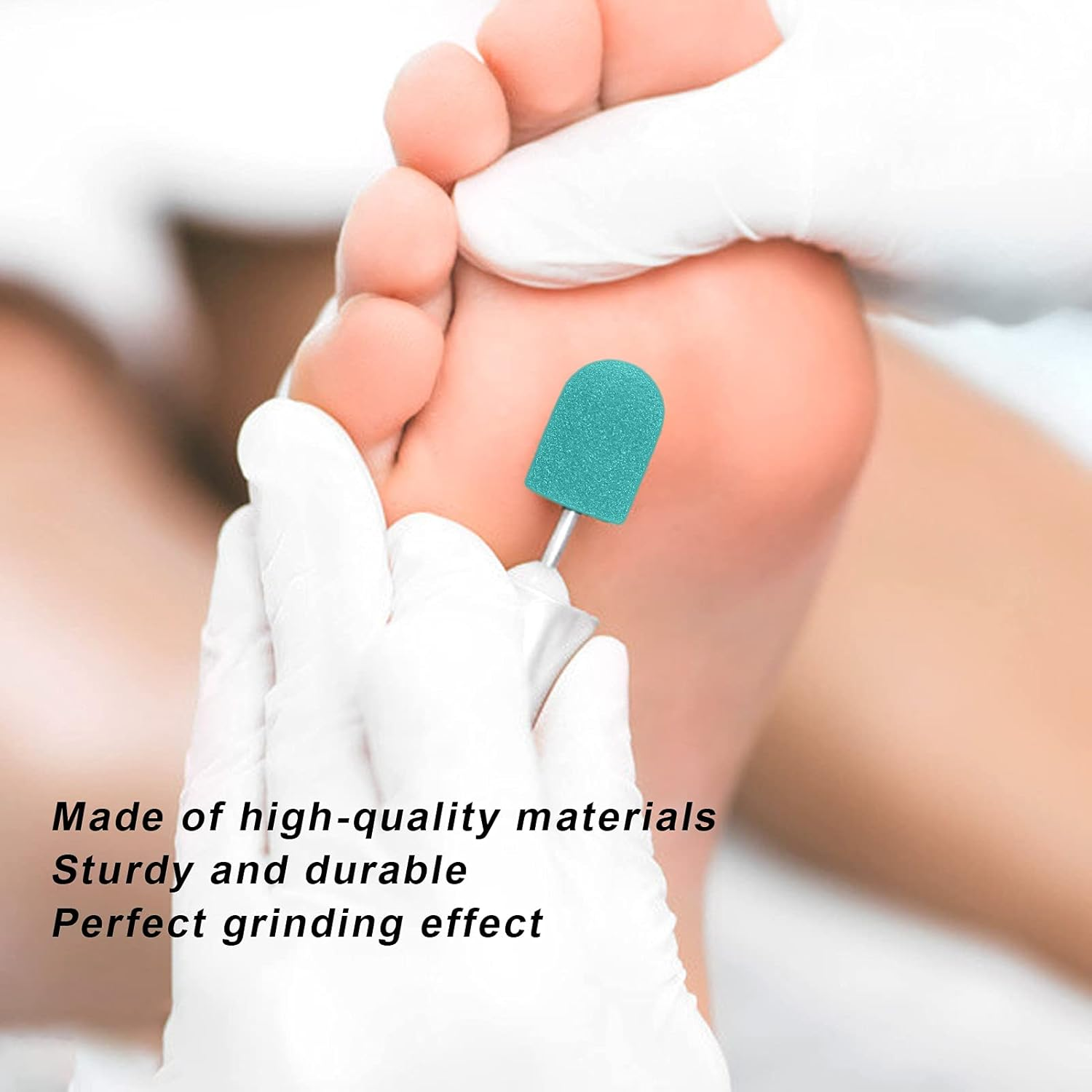 20Pcs Sanding Bands for Nail Drill, Electric Colored Professional Fine Sanding Bands, Polishing and Nail Polish Remover, 0.6X1Inch with 1 Shaft, for Manicures, Pedicure, Salon (Green) image number 1