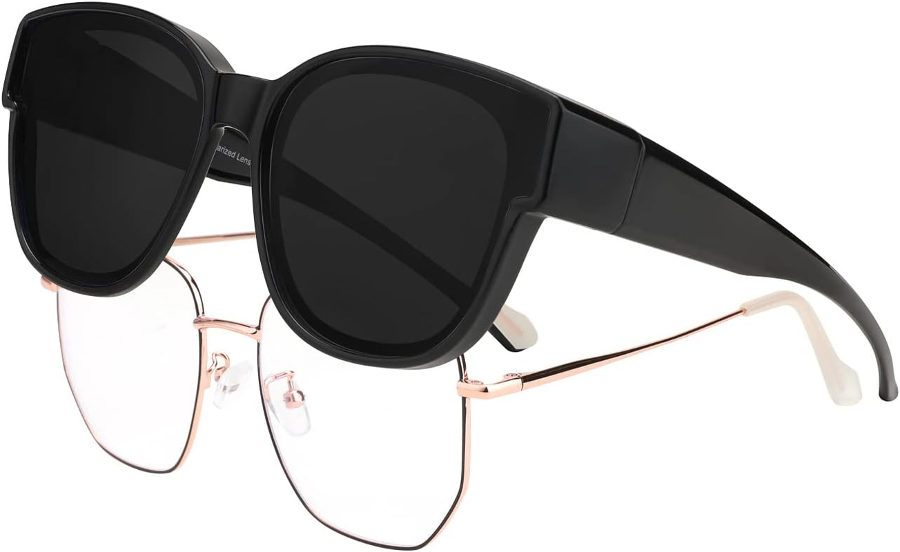 FEISEDY Polarized Fit over Sunglasses for Women Men Oversized over Glasses B2922