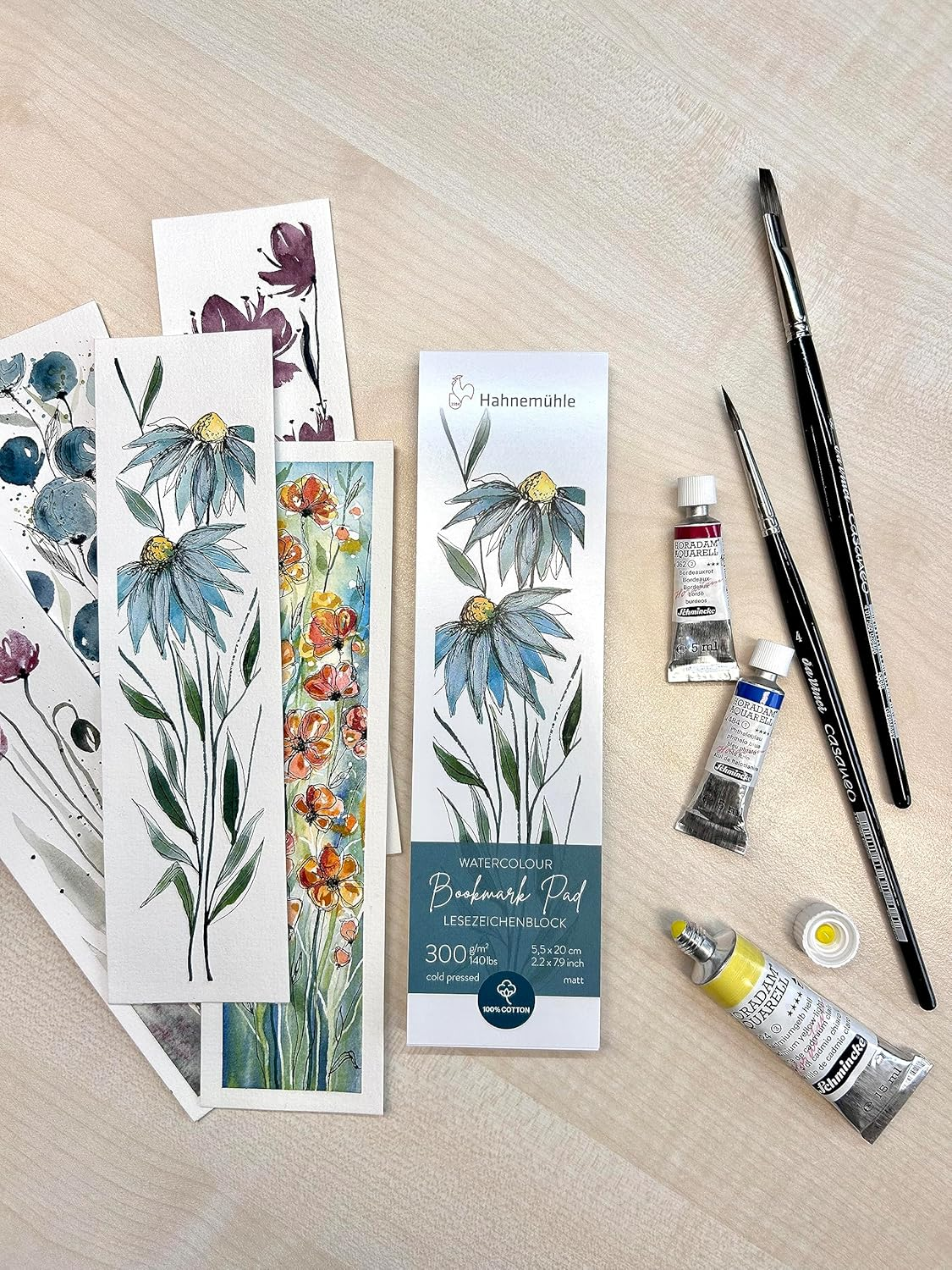 Hahnem&uuml;hle Watercolour Bookmark Pad image number 1