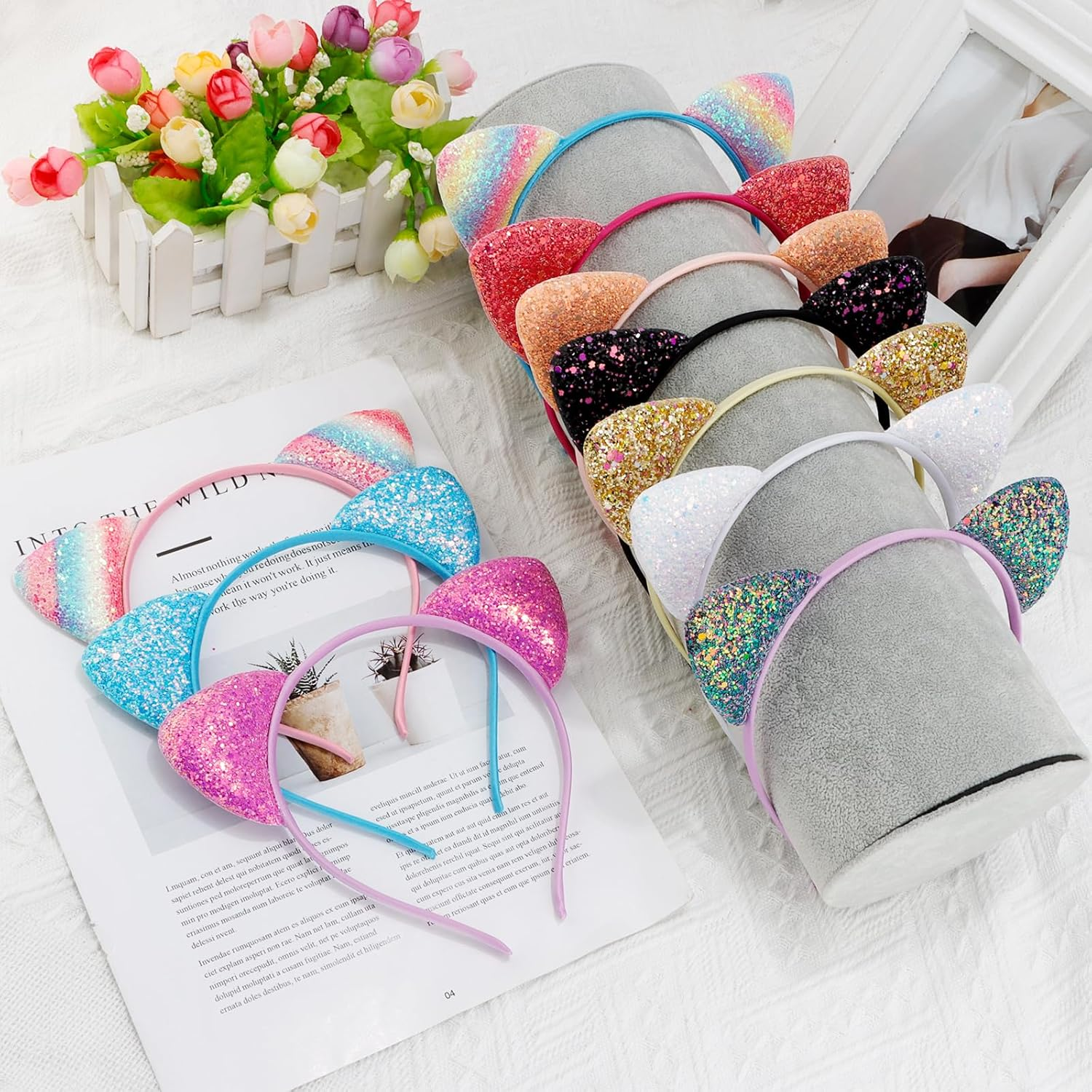 COCIDE 36Pcs Cat Ears Headbands Plastic Taylor Party Decorations Headbands for Girls Gabby Dollhouse Party Favors Birthday Supplies for Women Halloween Hair Accessories Hair Hoops Costume image number 2