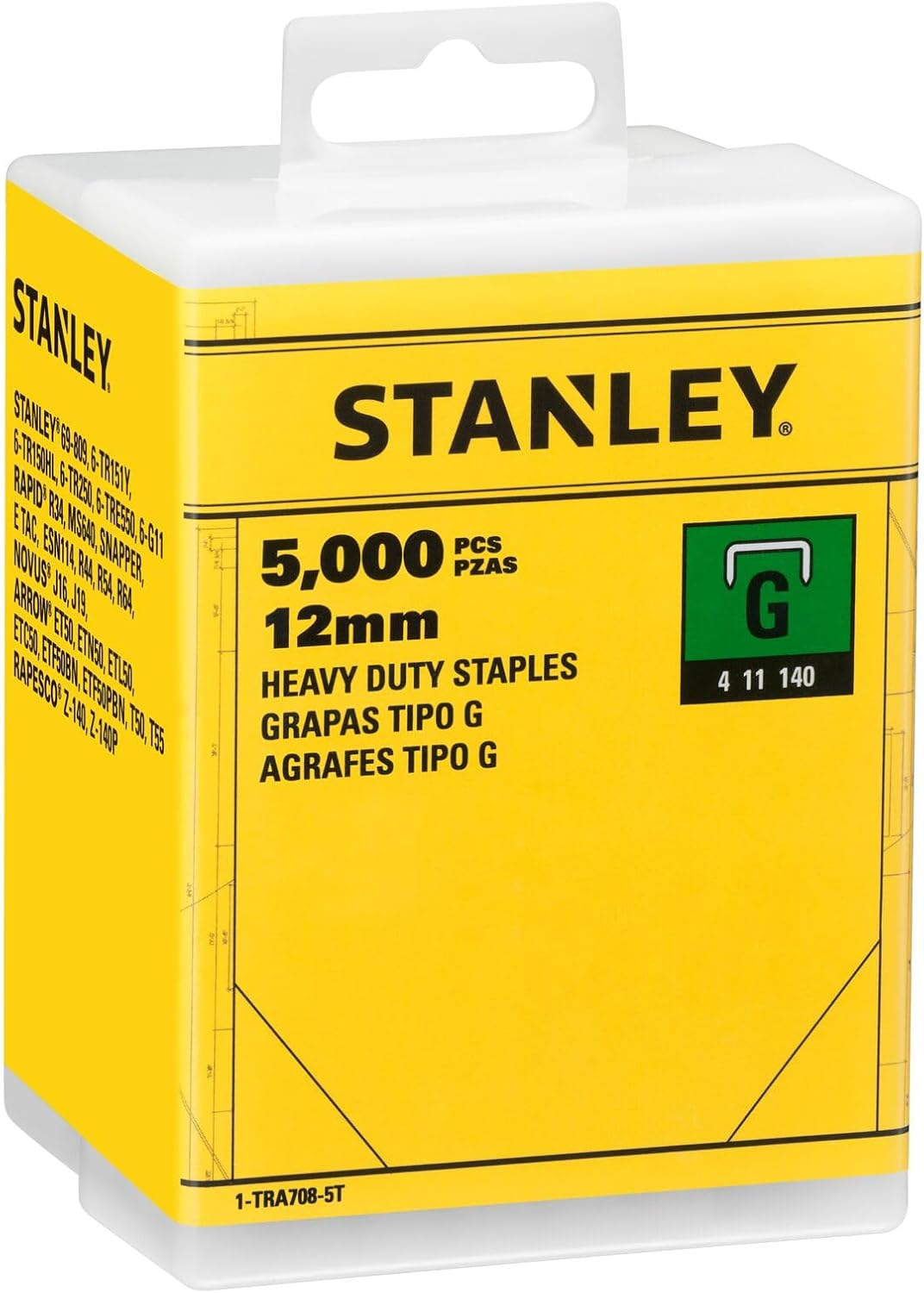 Stanley 1-TRA706-5T Cable Staples, 10Mm, Pack of 5000 image number 2