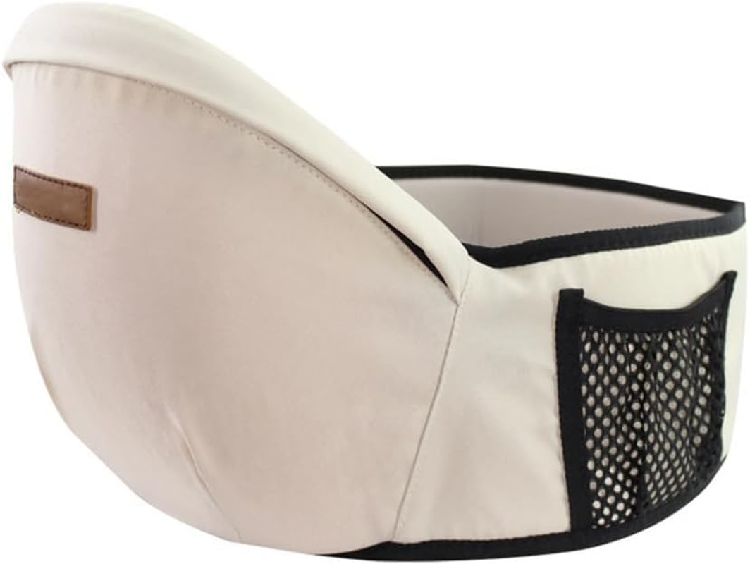 Hip Seat Carrier with Pockets,Front Hip Seat Carrier,Ergonomic Adjustable Waistband,Anti-Slip Seat Surface,For Carrying,Feeding(Beige) image number 2
