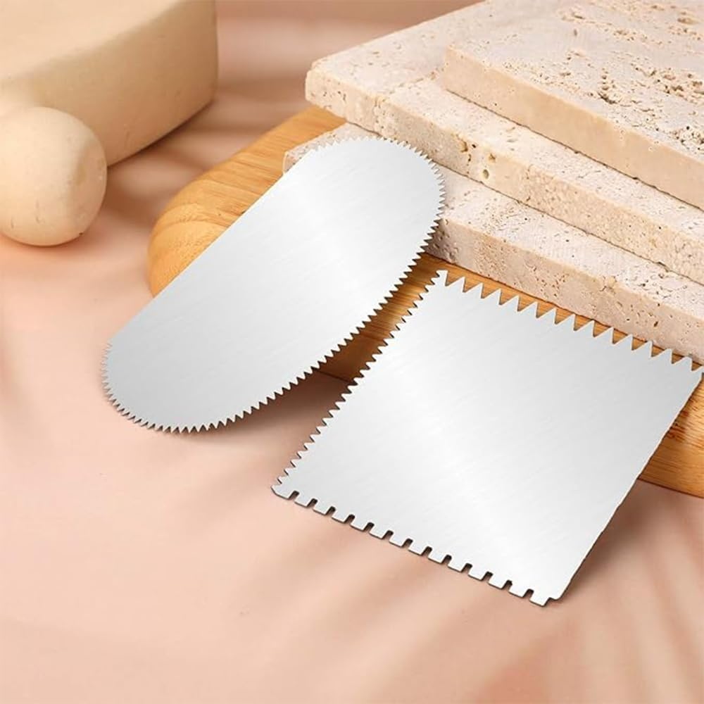 Ceramic Clay Sculpting Tools, 2 Piece Serrated Scraper Set, Pottery Ribs for Modelling and Texturing image number 5
