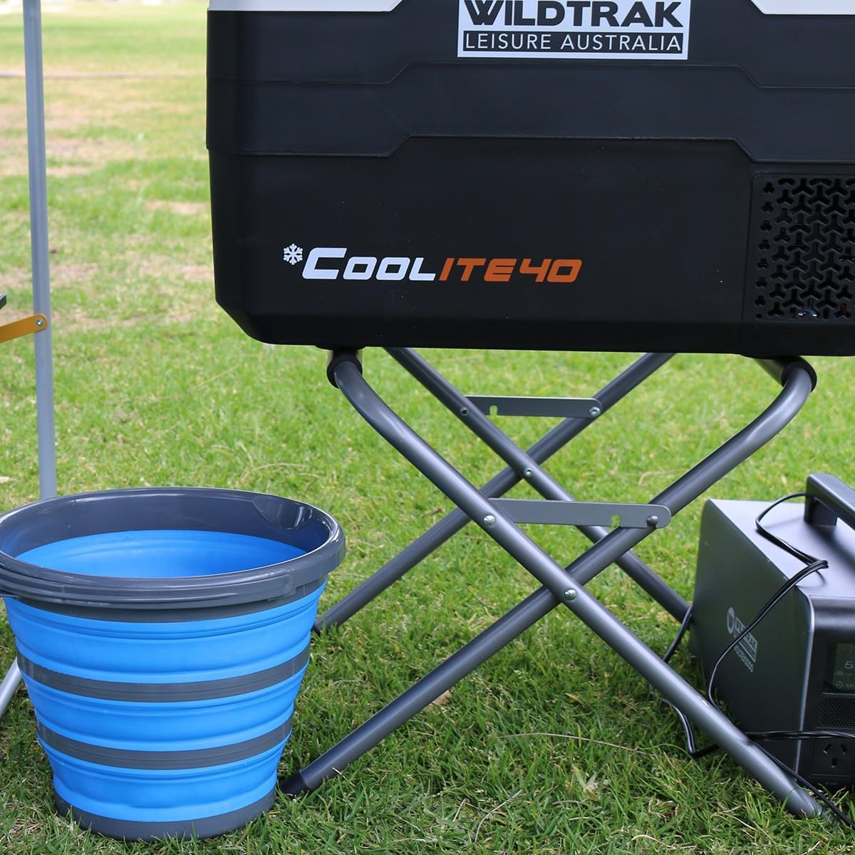 Wildtrak 45X37Cm Universal Camping Steel Stand Storage for Fridge/Icebox Grey image number 1