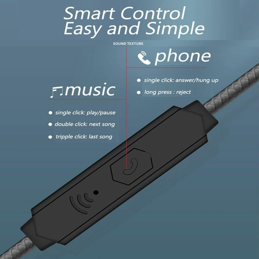 3.5Mm Wired Earphones Headphones Anti-Noise In-Ear Ultra-Soft Earbuds Headsets (Gold)