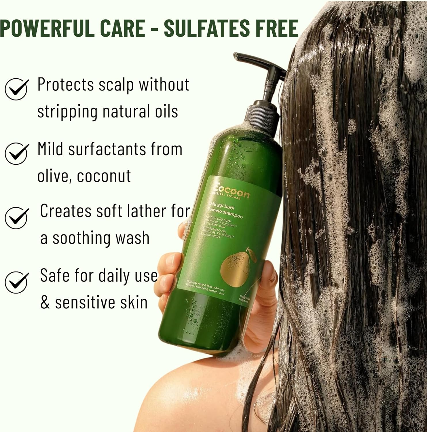 Cocoon Pomelo Shampoo & Conditioner Bundle - anti Hair Loss, Natural, Sulfate Free | for Thinning, Damaged, Color Treated Hair | Reduce Fall & Soften Strands (10.5 Fl Oz Each)