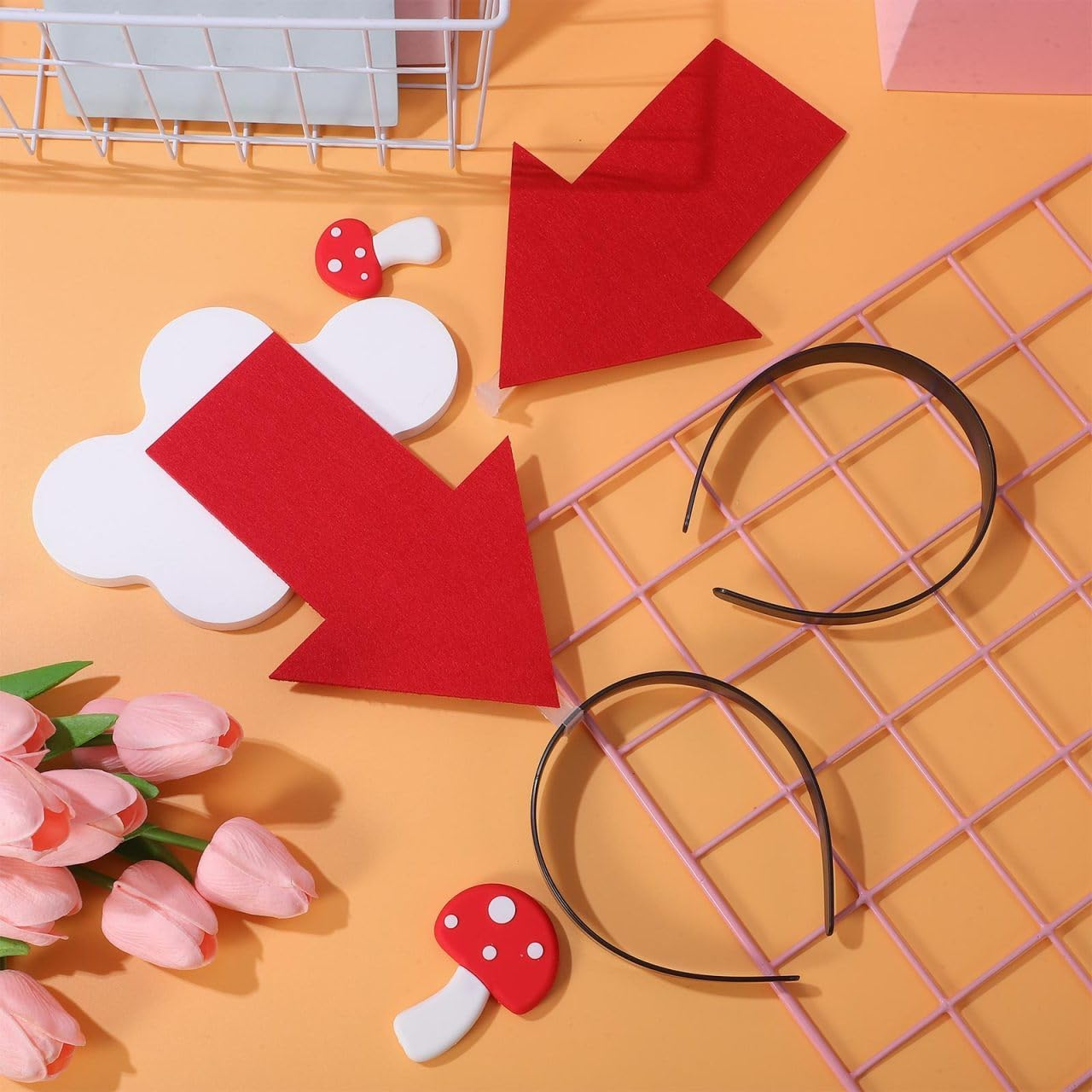 Halloween Headbands for Women Funny Arrow Headband Creative Arrow down Head Bopper Birthday Festival Headdres Novelty Hair Accessories 2Pcs image number 2