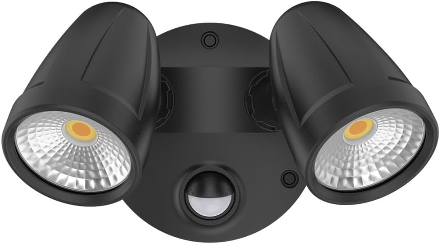 Domus Lighting Muro-Max-32S 32W LED Sensor Trio Security Spotlight, Black