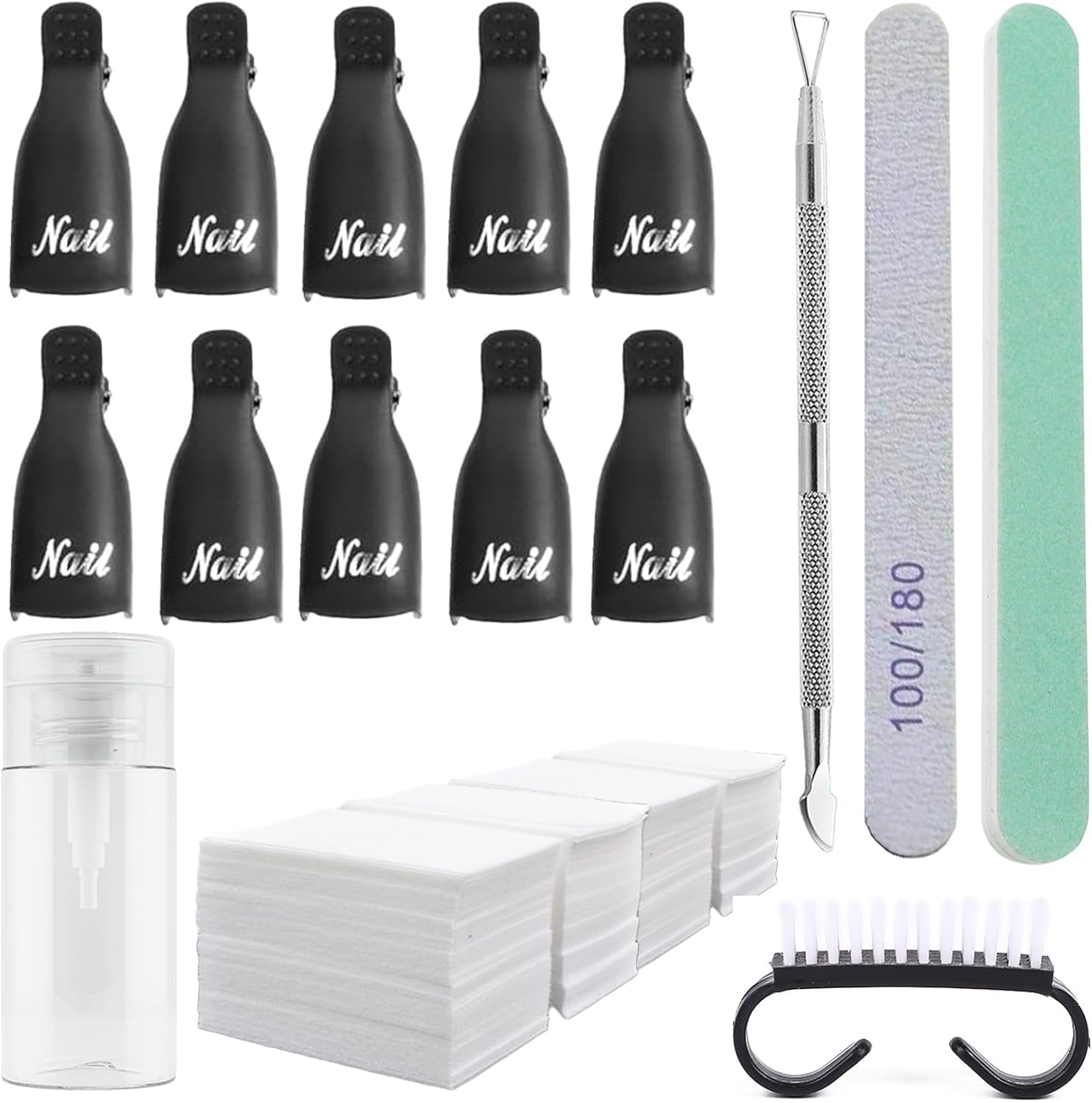 (10 Pcs Pink) Plastic Acrylic Nail Art Soak off Cap Clip UV Gel Polish Remover Wrap Tool Gel Nail Polish Remover Clips for Fingernail Removal Soak off Clips Wrap Cleaner Cap Clip