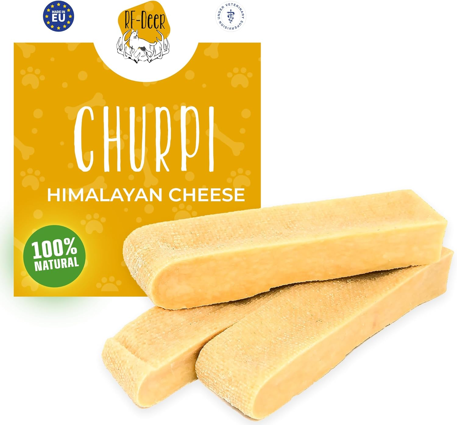 RF-DEER Chew Bones for Dogs According to the Himalayan Recipe, Premium Chew Cheese, Promotes Dental Hygiene, Dentastix for Dogs, 100% Natural, No Preservatives, Dog Chew Bones (S-3 Pieces) image number 5