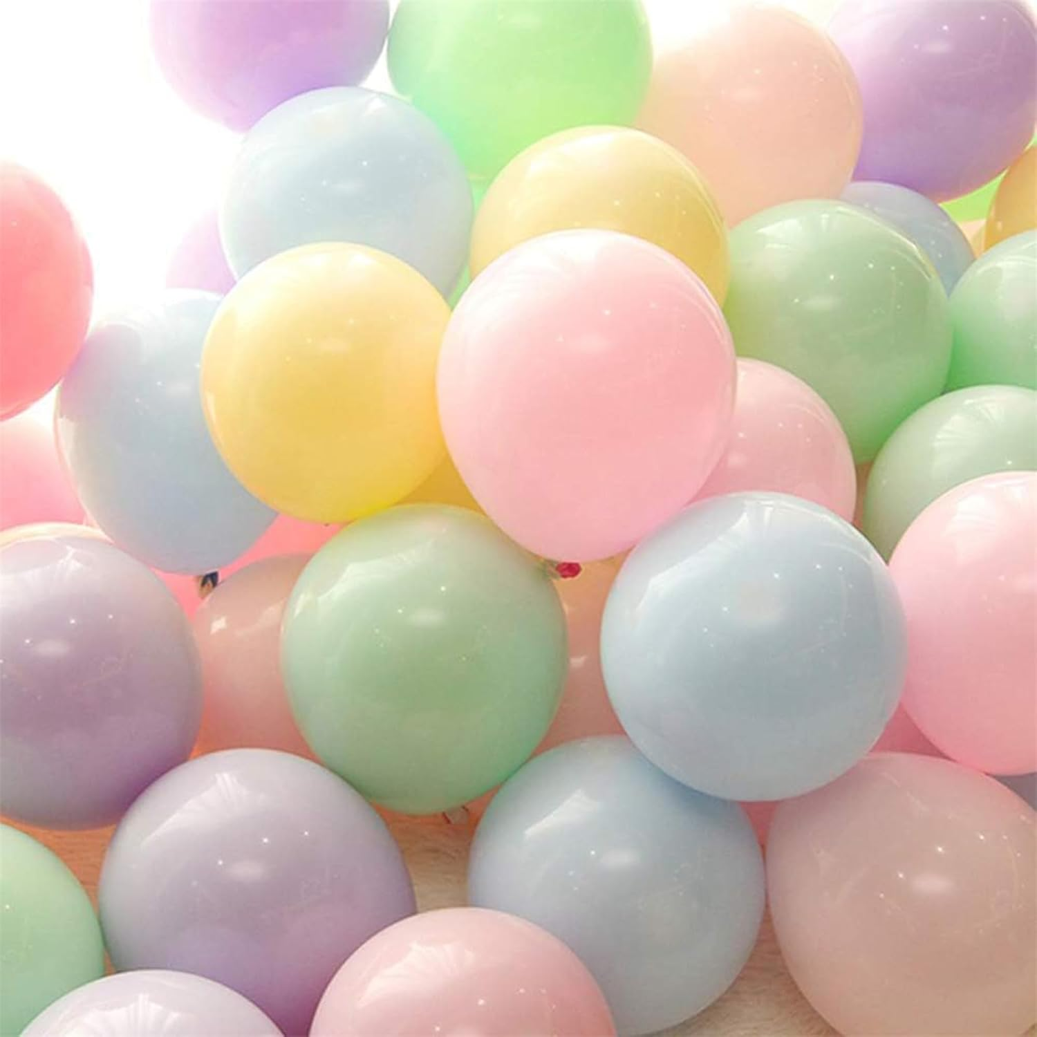Yamibobo 100Pcs 10Inch Pastel Balloons Assorted Color Macaron Balloons Rainbow Candy Color Balloons for Wedding Baby Shower Birthday Party Event Carnival Decoration image number 3