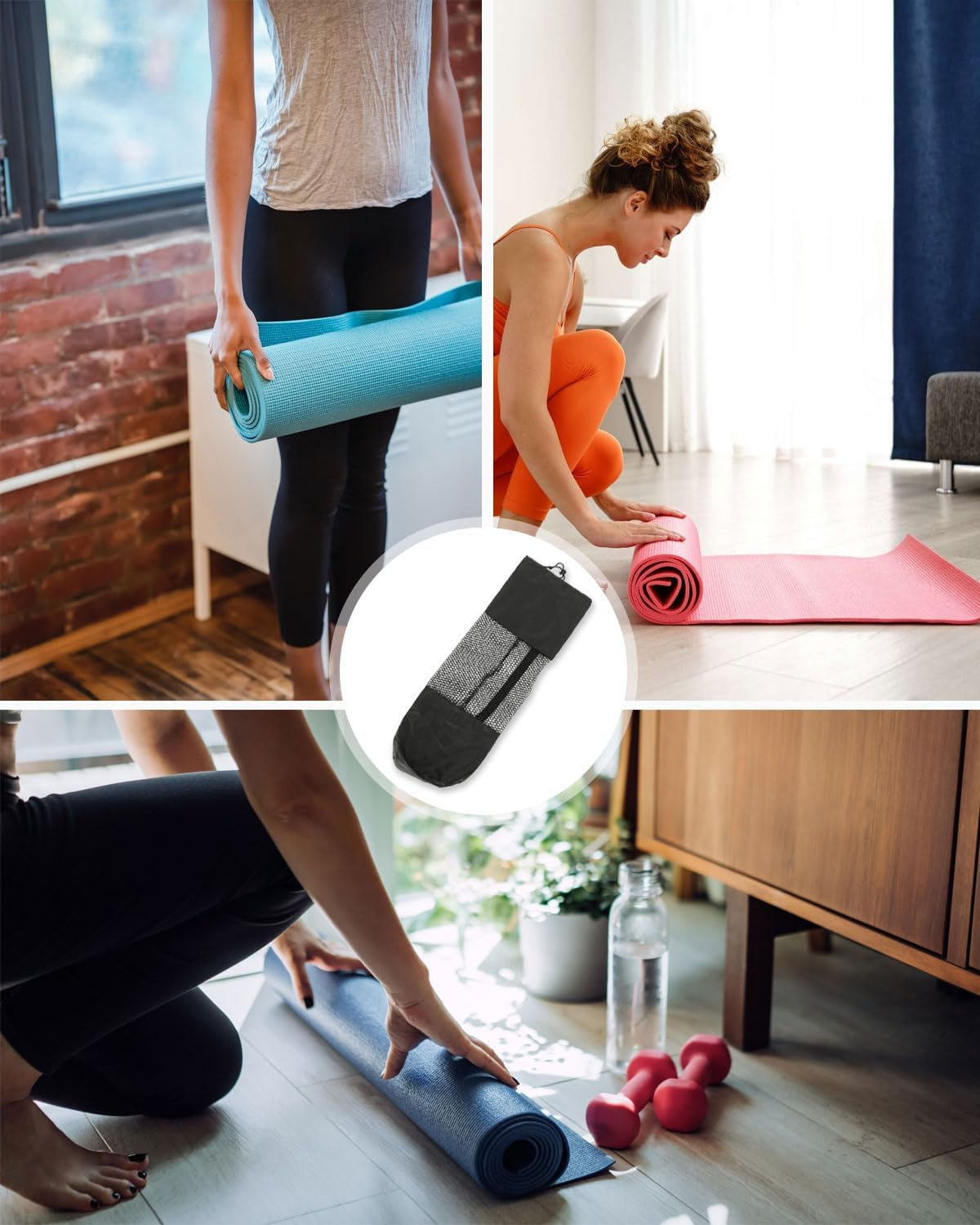 SCJJZ Yoga Mat Bag, Black, 90 X 30 Cm, Oxford Fabric, Drawstring Closure image number 1