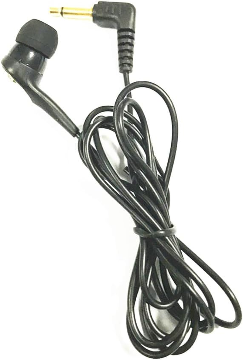 Single Sided Black Mono Earbud Economy Earphone Noise Isolating Headphones Reinforced Cord image number 2