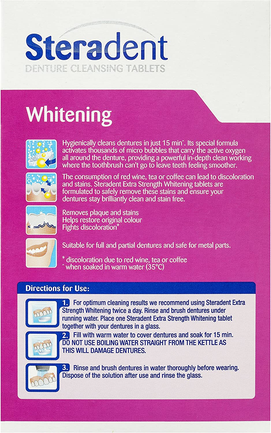 Steradent Denture Cleansing Tablets Arctic Tablets (Pack of 48) image number 4