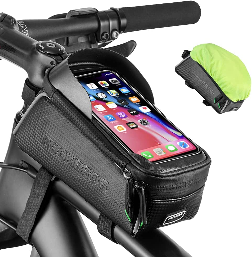 ROCKBROS Bike Phone Bag, Top Tube Pouch, Bicycle Front Frame Waterproof Accessories Holder Compatible with Iphone Xs Max 11 Pro Plus, Samsung S10 image number 3