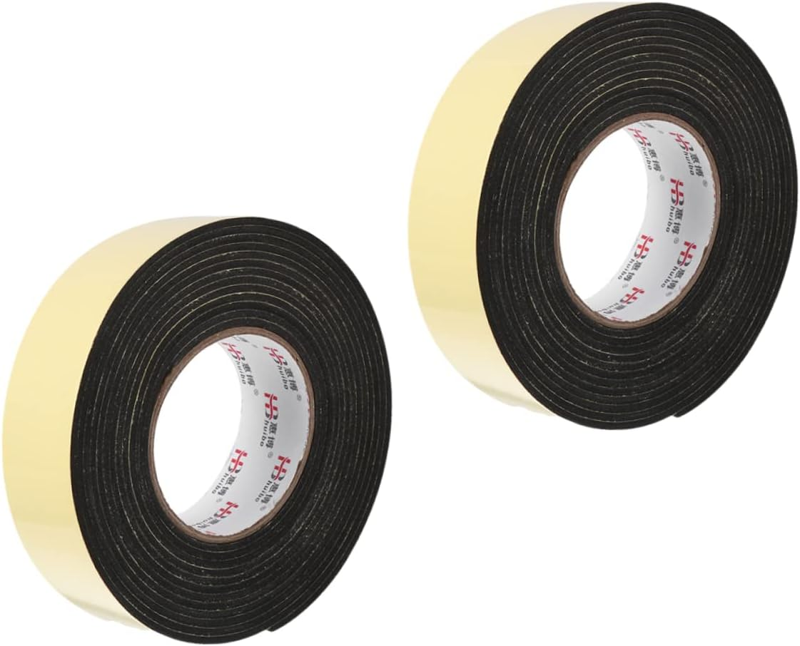 2Rolls Soundproofing Door Seal Tape of Eva Sponge Sealing Strip Easy Install Windproof Sealing Tape image number 3