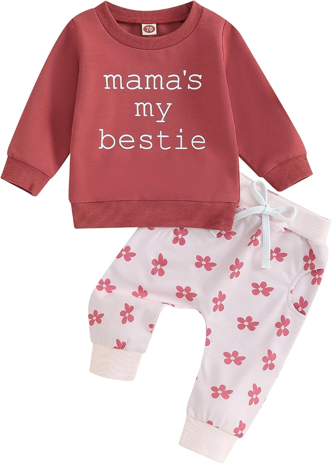 Bufarromio Toddler Baby Fall 2 Pcs Clothes Set Cute Embroidery Tracksuit Pants Set for Baby Boy Girls Casual Long Sleeves Sweatshirt Outfits