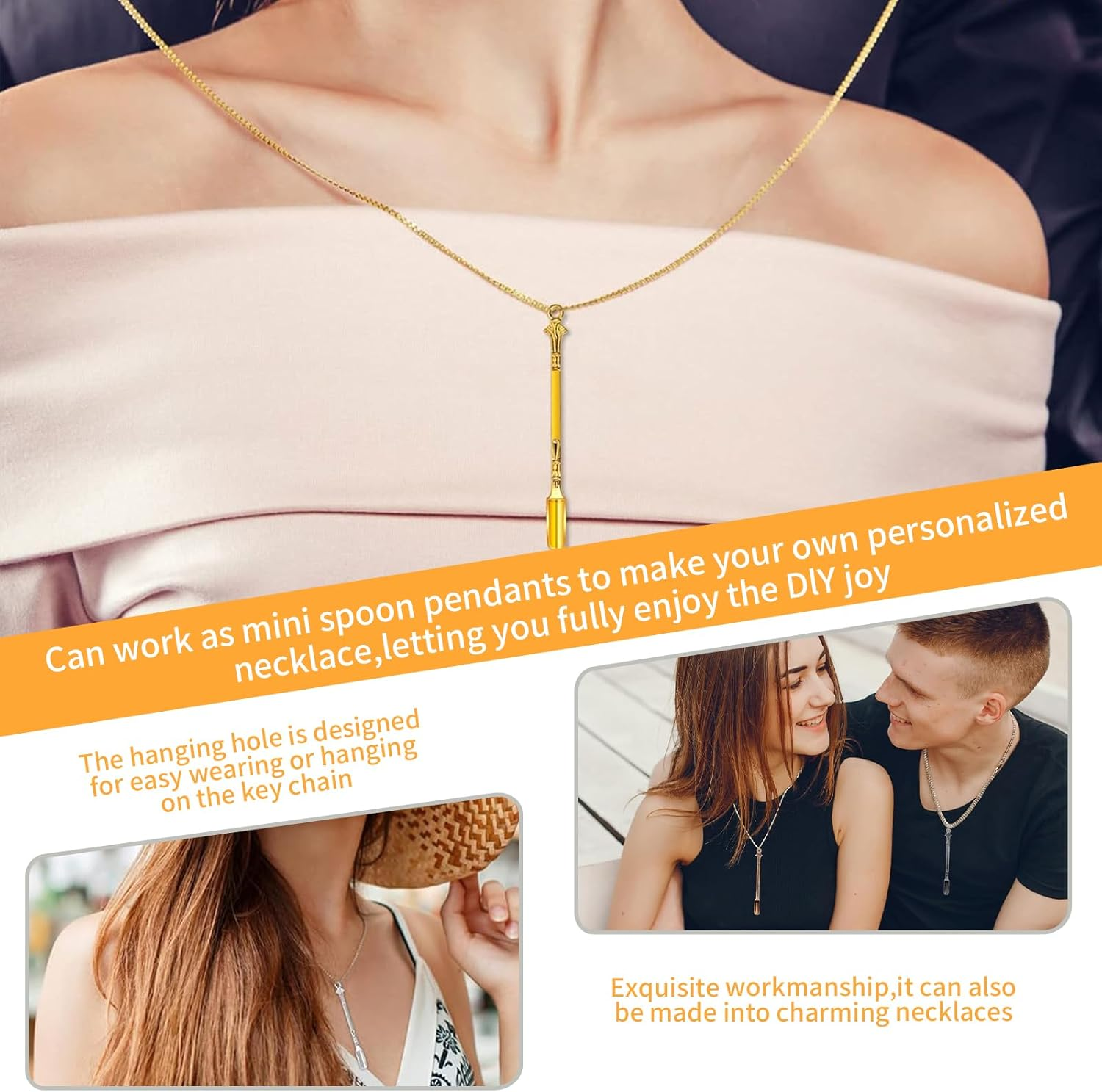 16 Pcs Mini Shovel Snuff Spoon Spatula, 4 Color Metal Scoop Shovel Medicine Spoon, Pendants Necklace Decoration, Coke Spoon Medicine Spoon for Filling Vials with Medicine Salts Herbs Wax Oil Sand (16) image number 5