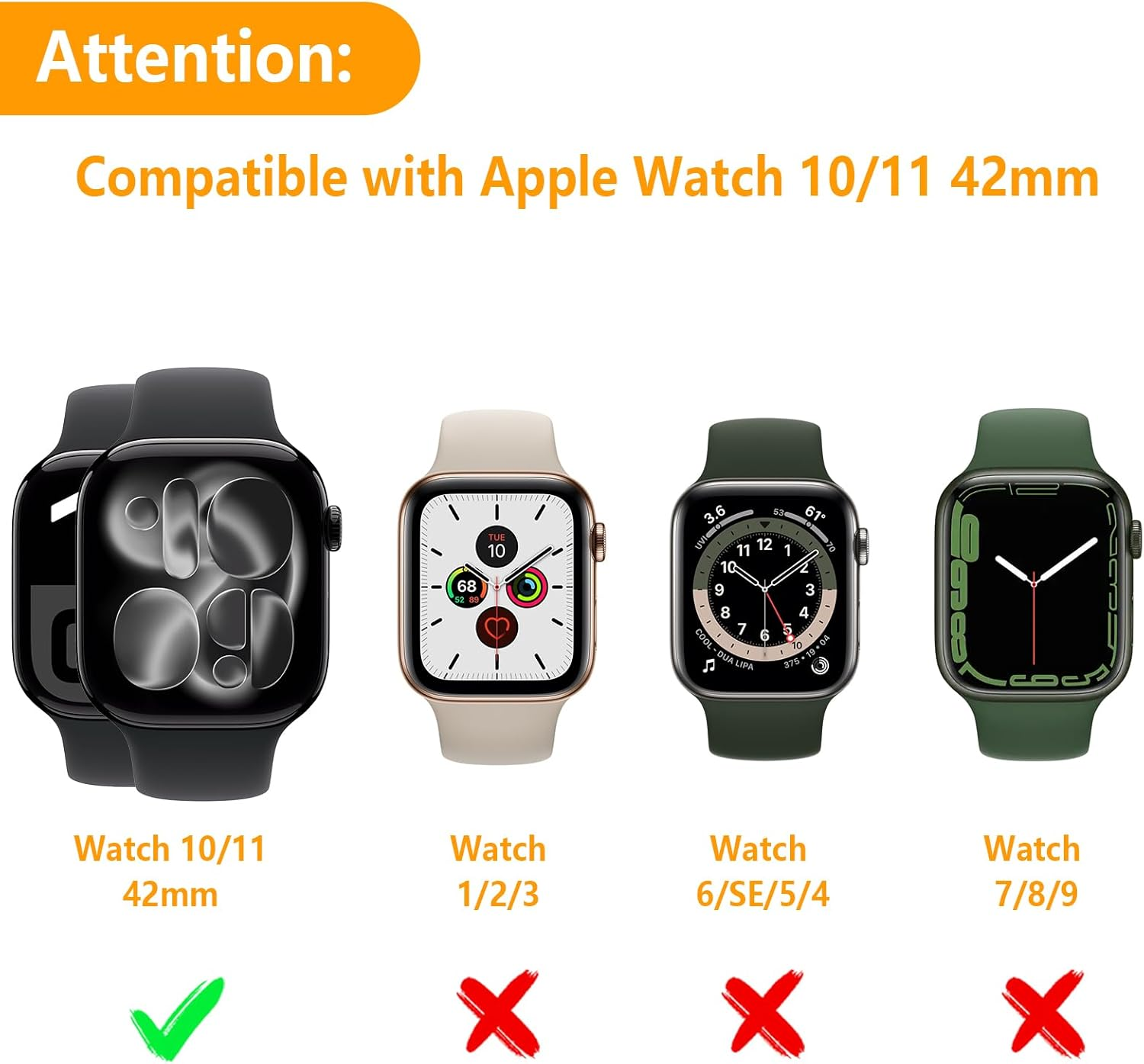 Hianjoo 2-PCS Screen Protectors Compatible with Apple Watch Series 11/10 42Mm, TPU Plated Full Coverage Screen Bumper Case (Clear) image number 4